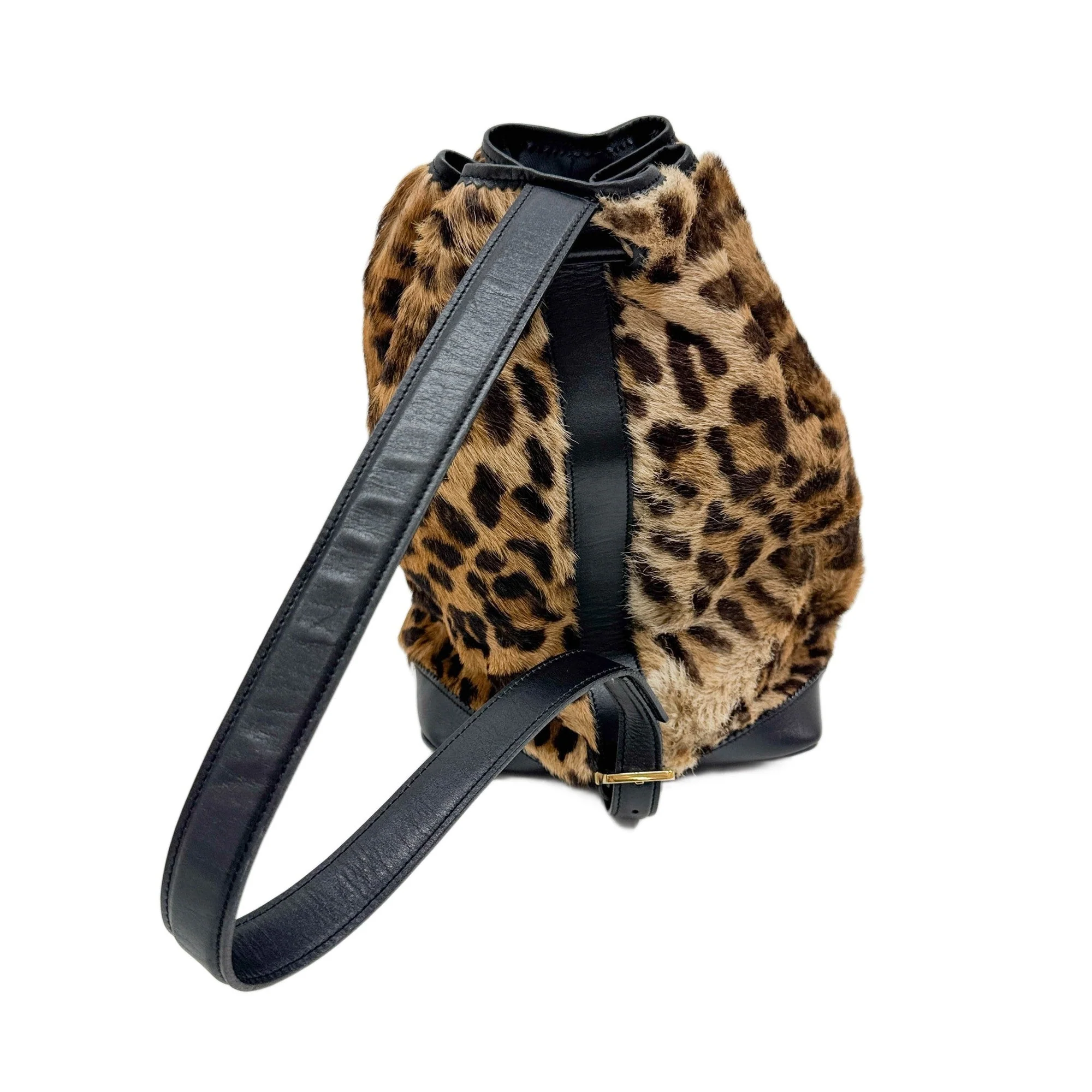 Single Strap Brown Cheetah Print Pony Hair Shoulder Bag - Image 2