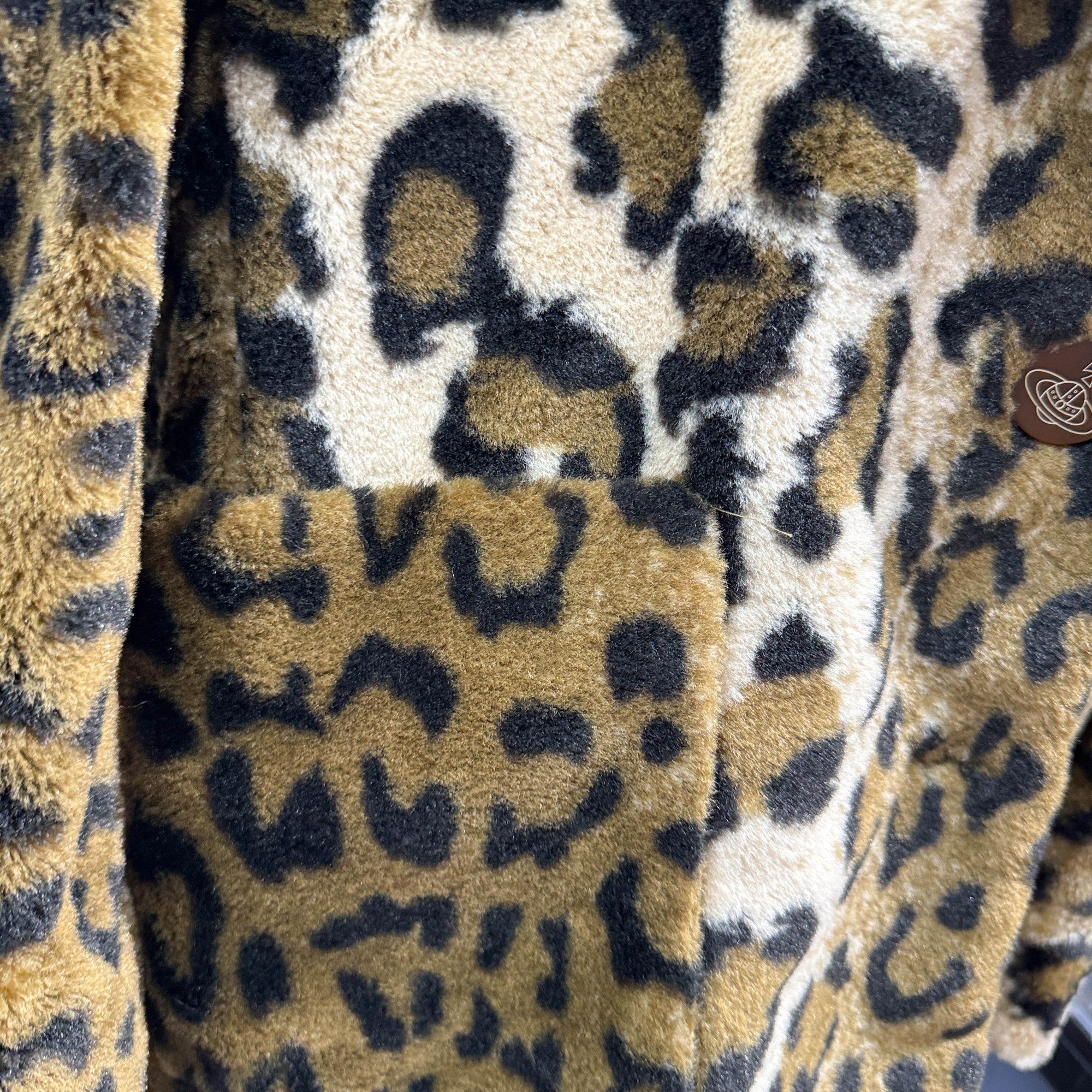 Size 00 Multicolor Leopard Print Polyester Coat - Image 8
