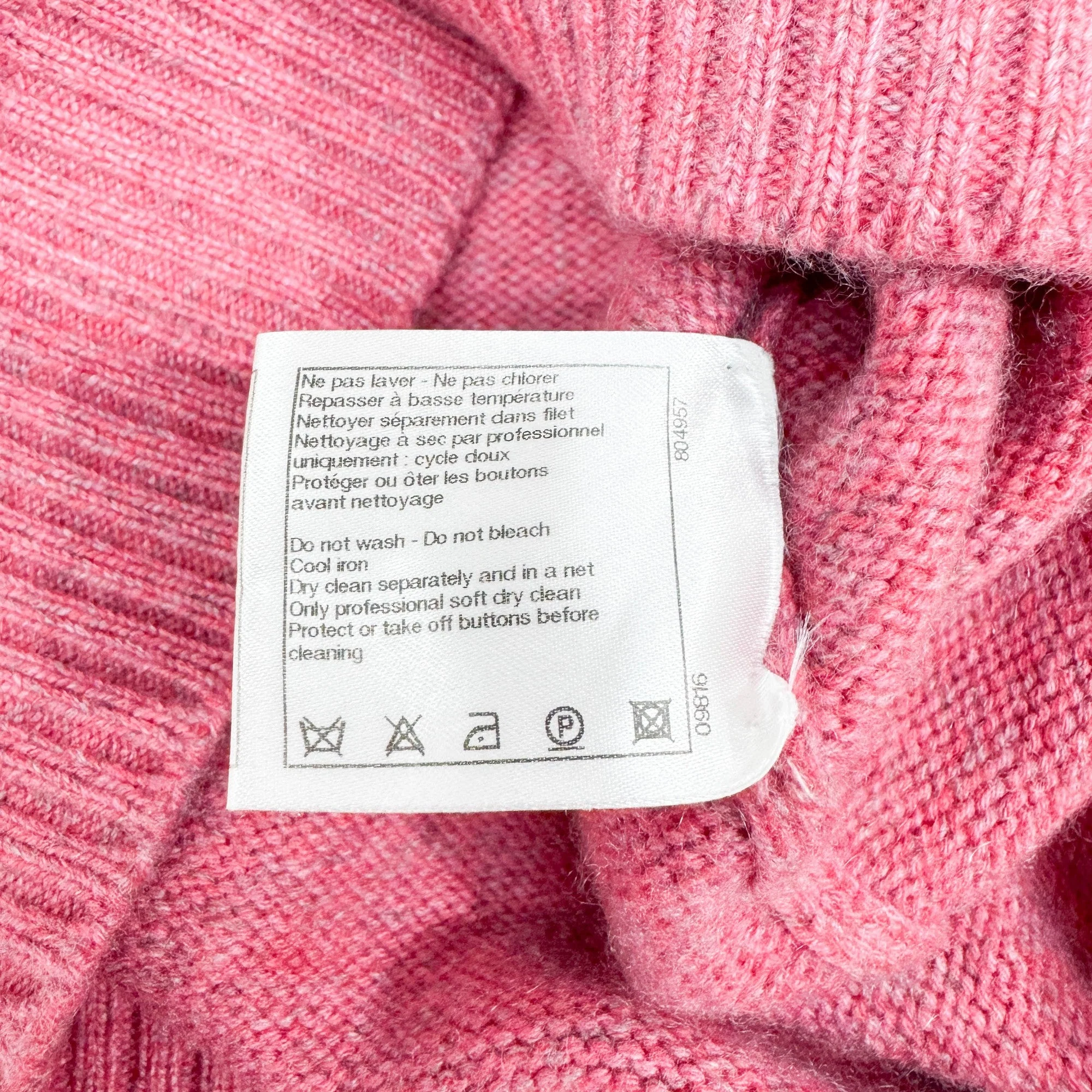 Size 34 EU Knitted Pink Cashmere Halfsleve - Image 11