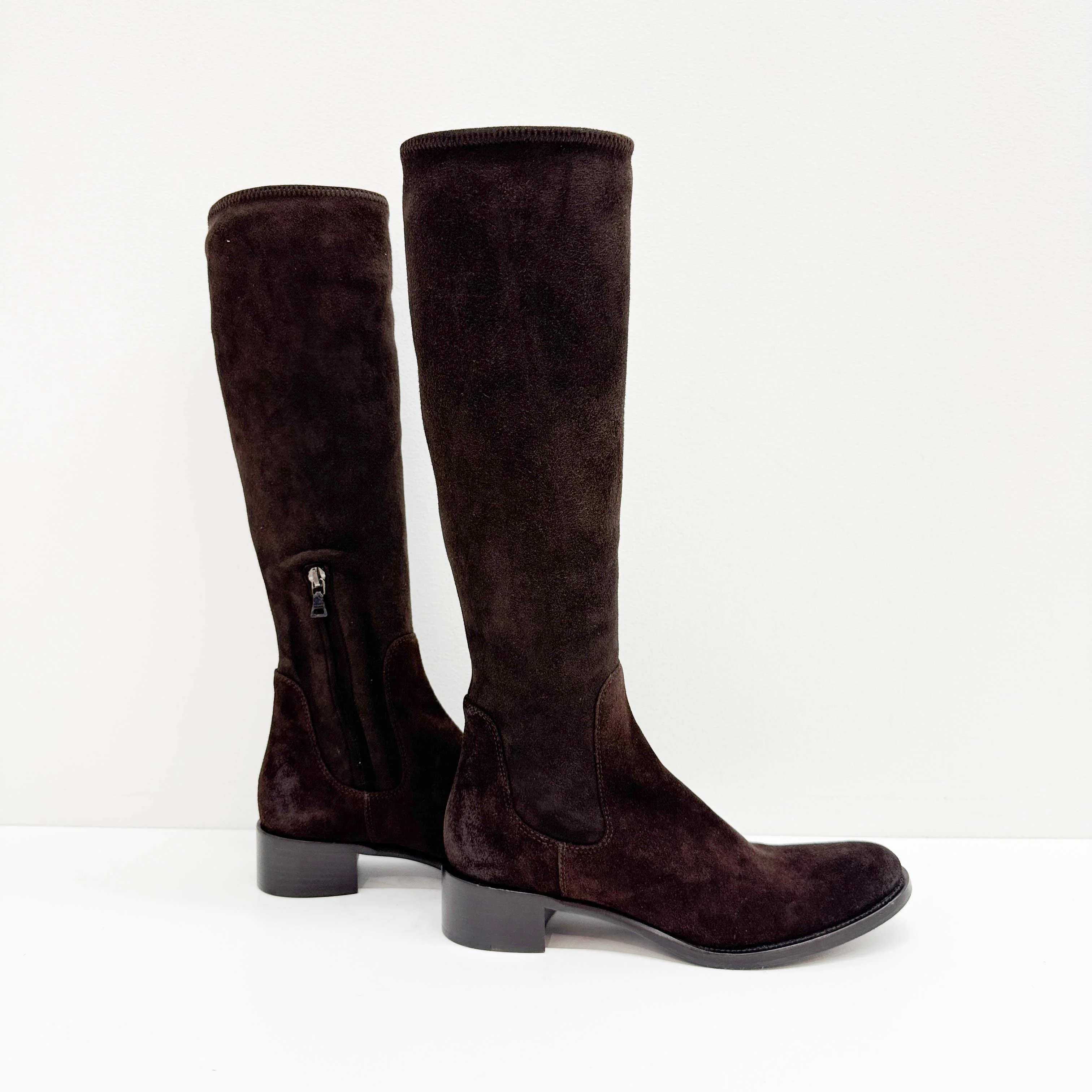 Size 36 1/2 EU Brown Suede Boots - Image 5