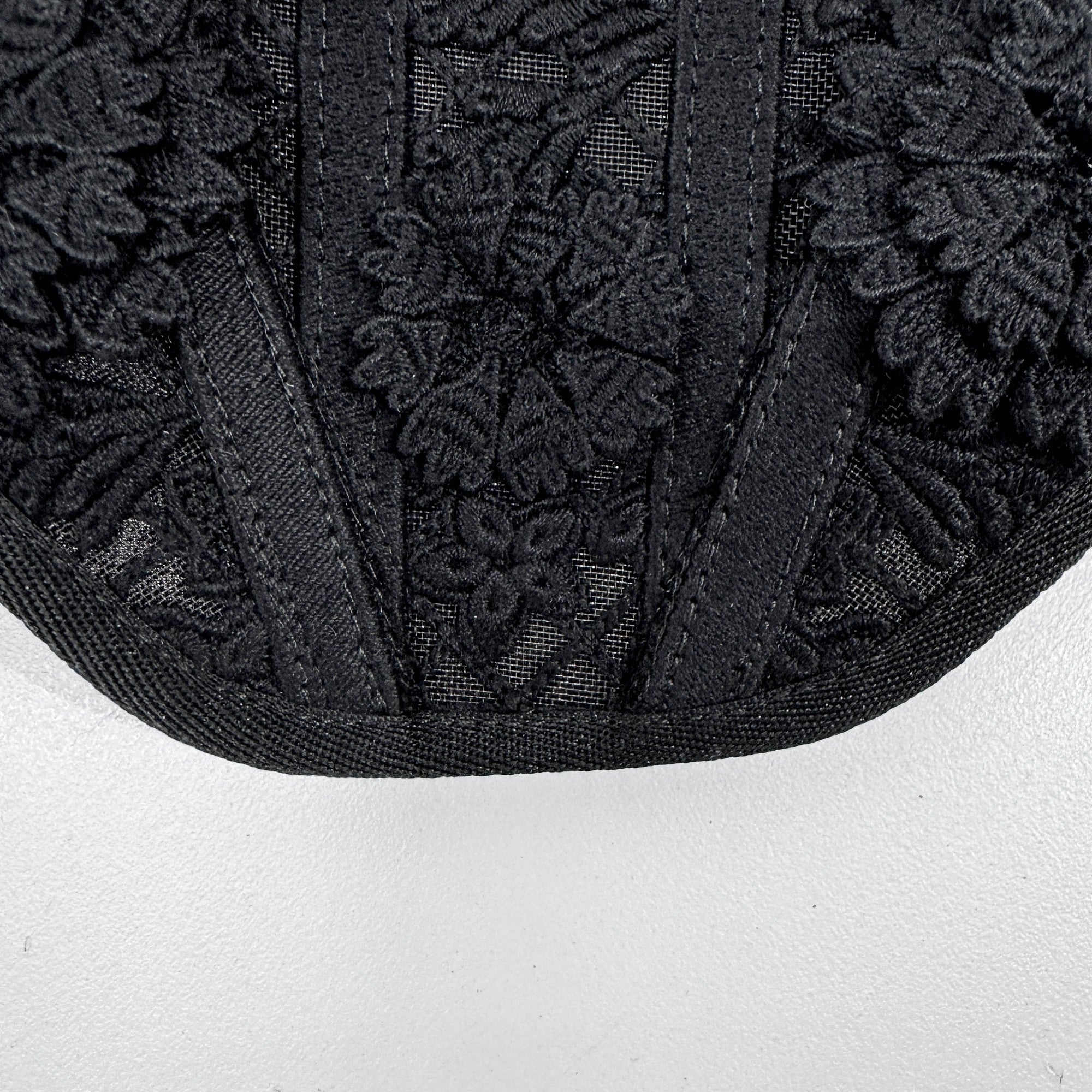 Size 36 EU Floral Applique Black Cotton Bustier - Image 10