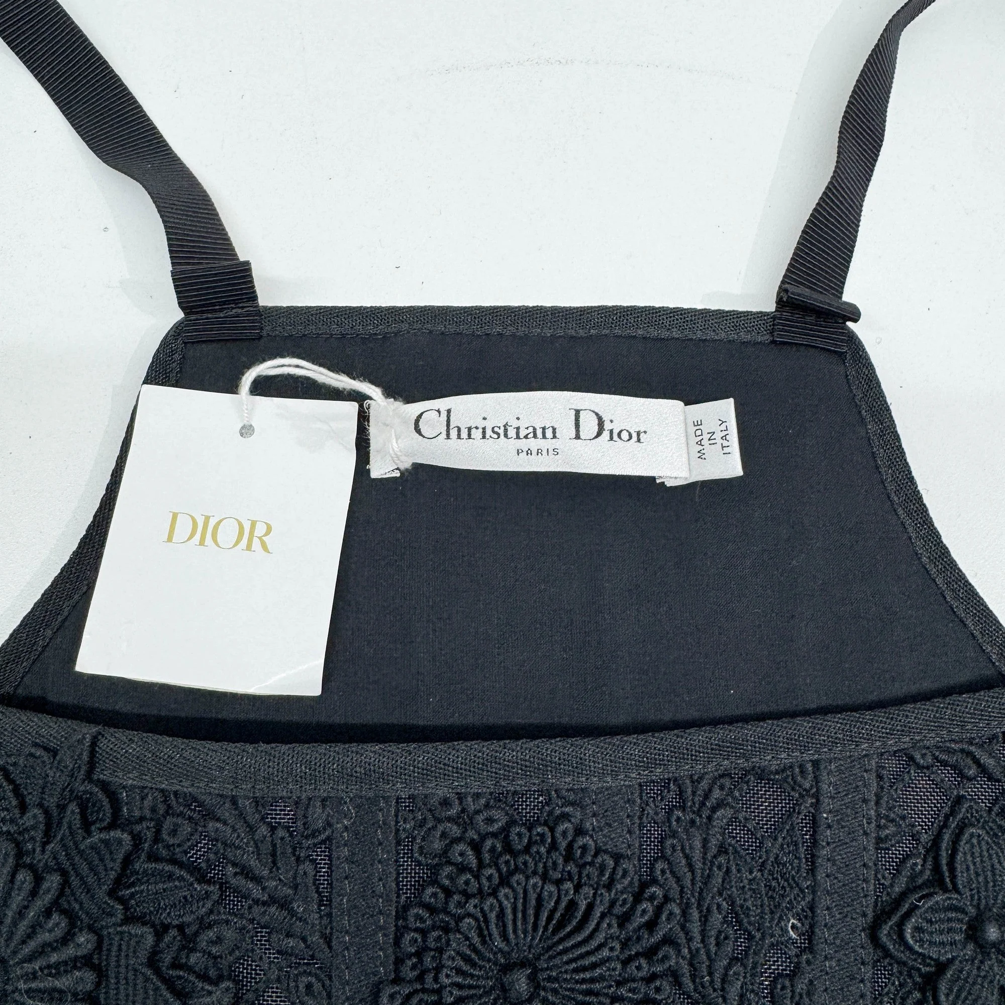 Size 36 EU Floral Applique Black Cotton Bustier - Image 10
