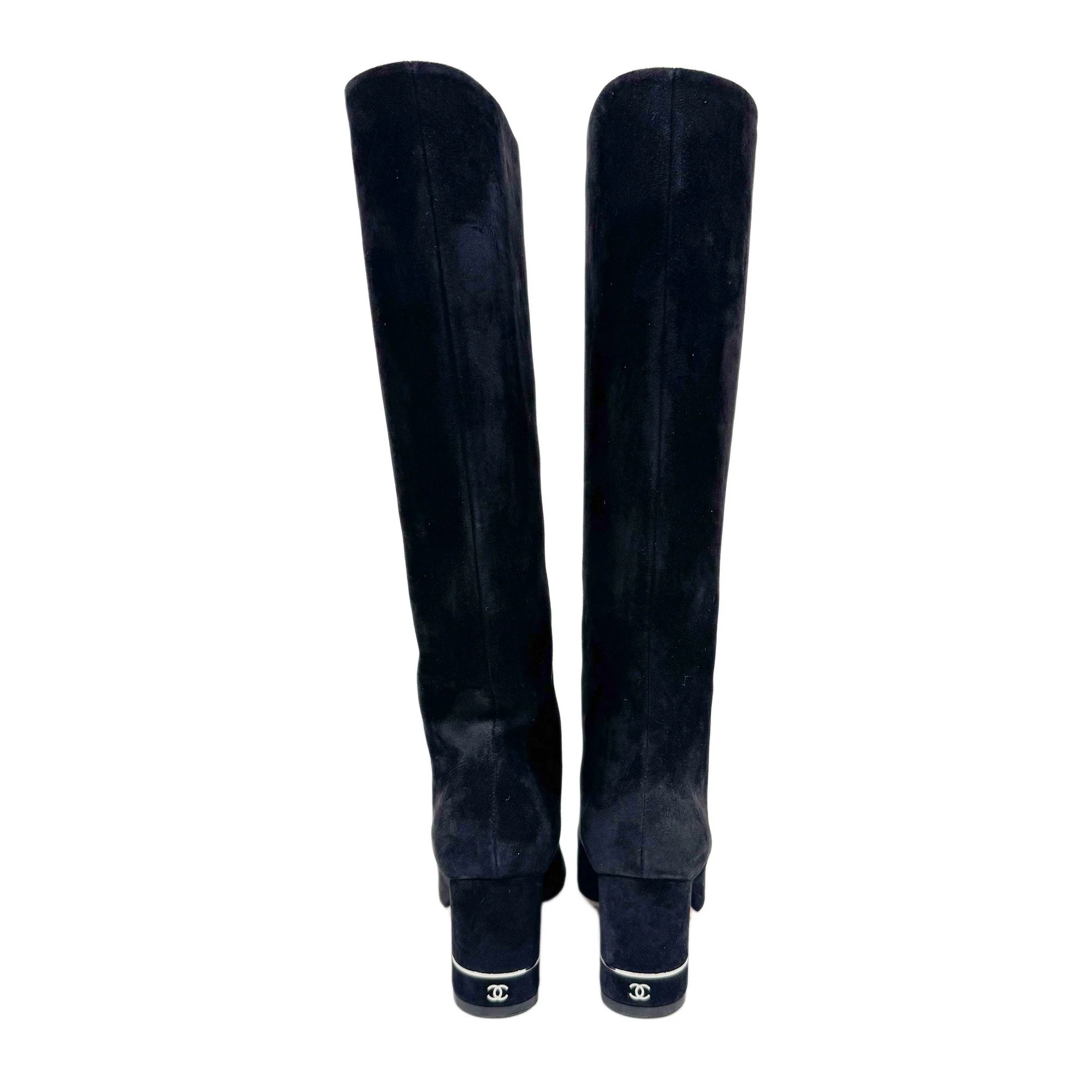 Size 37.5 EU Black Suede Long Boots - Image 3