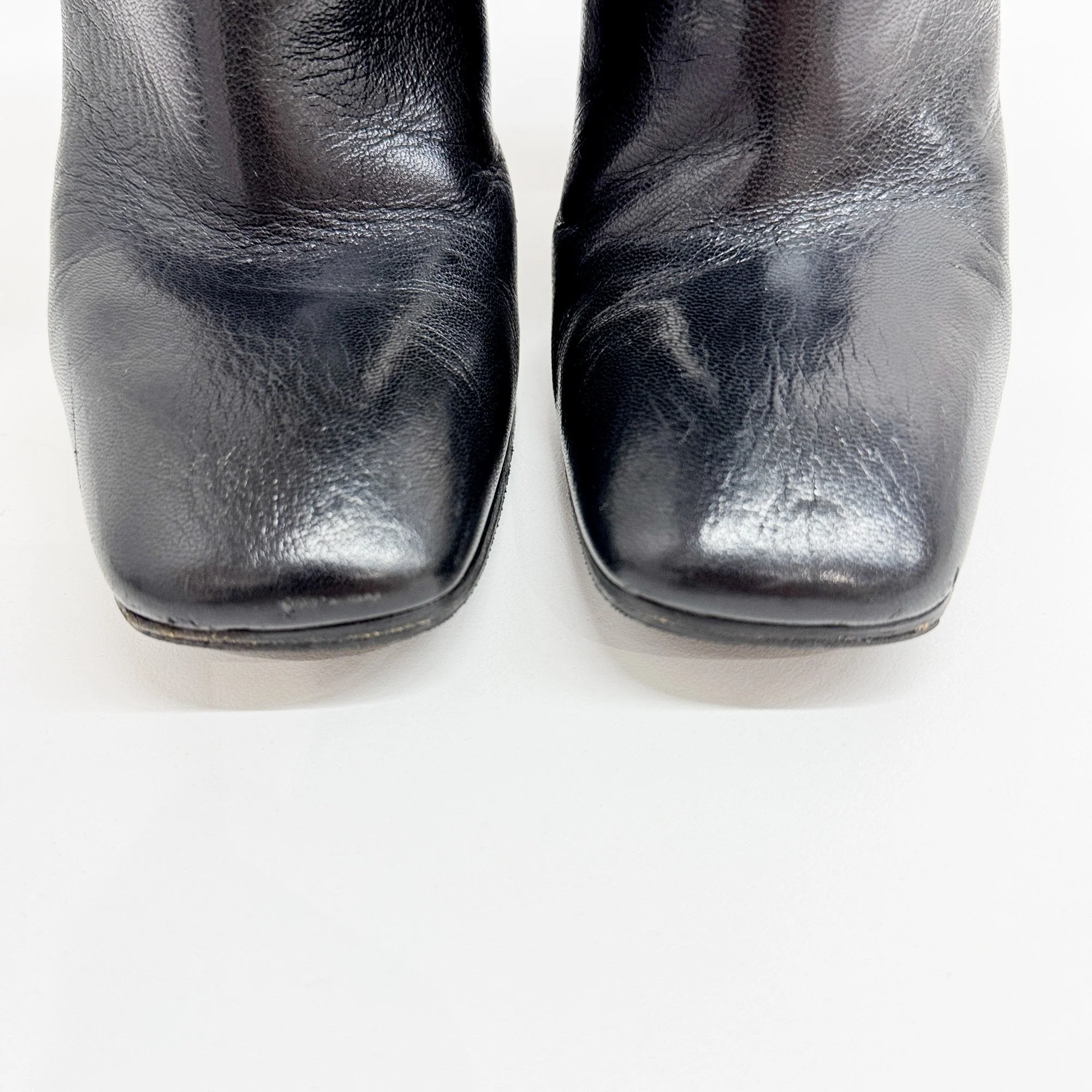Size 37 EU Black Leather Knee High Boots - Image 7