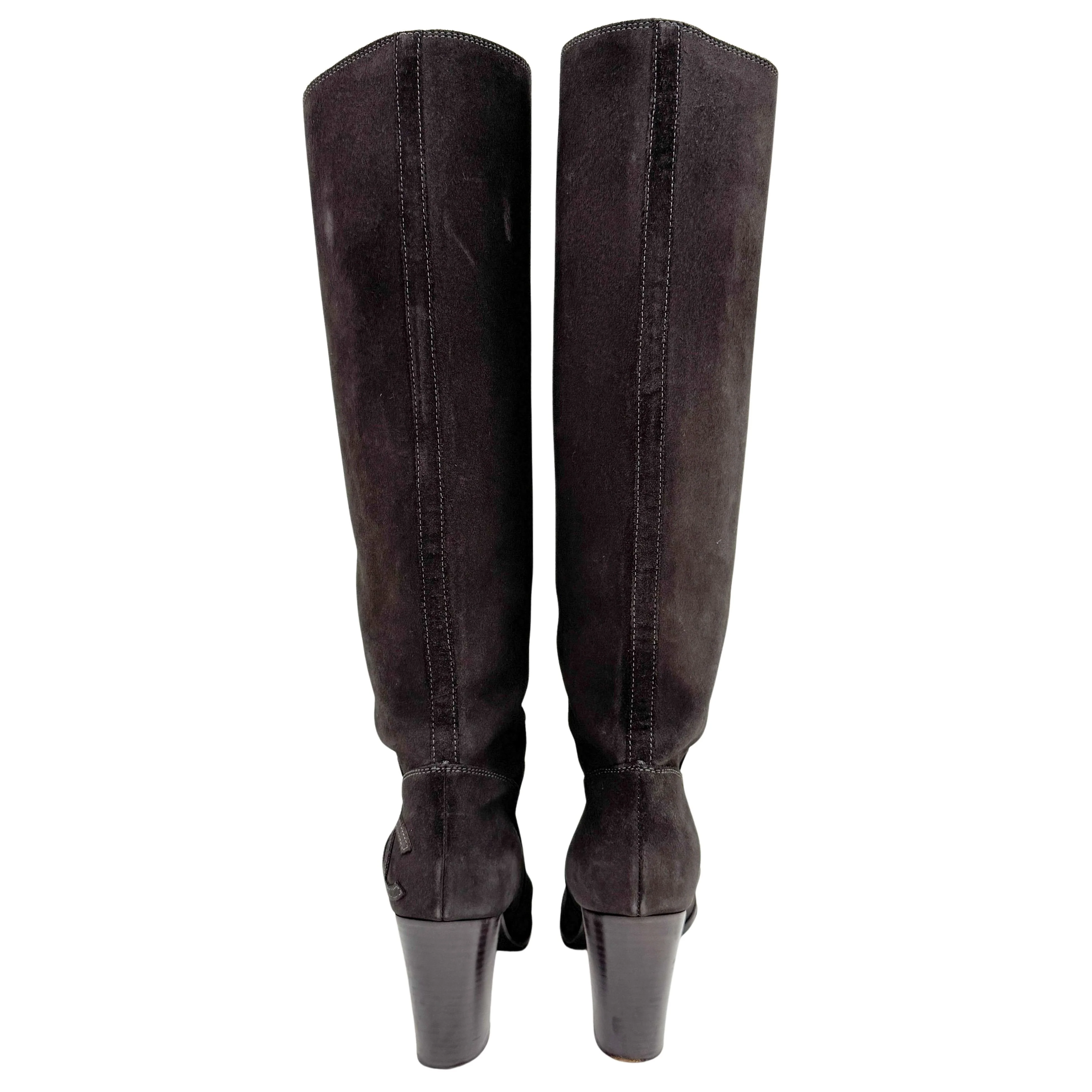 Size 37 EU Grey Suede Long Boots - Image 3