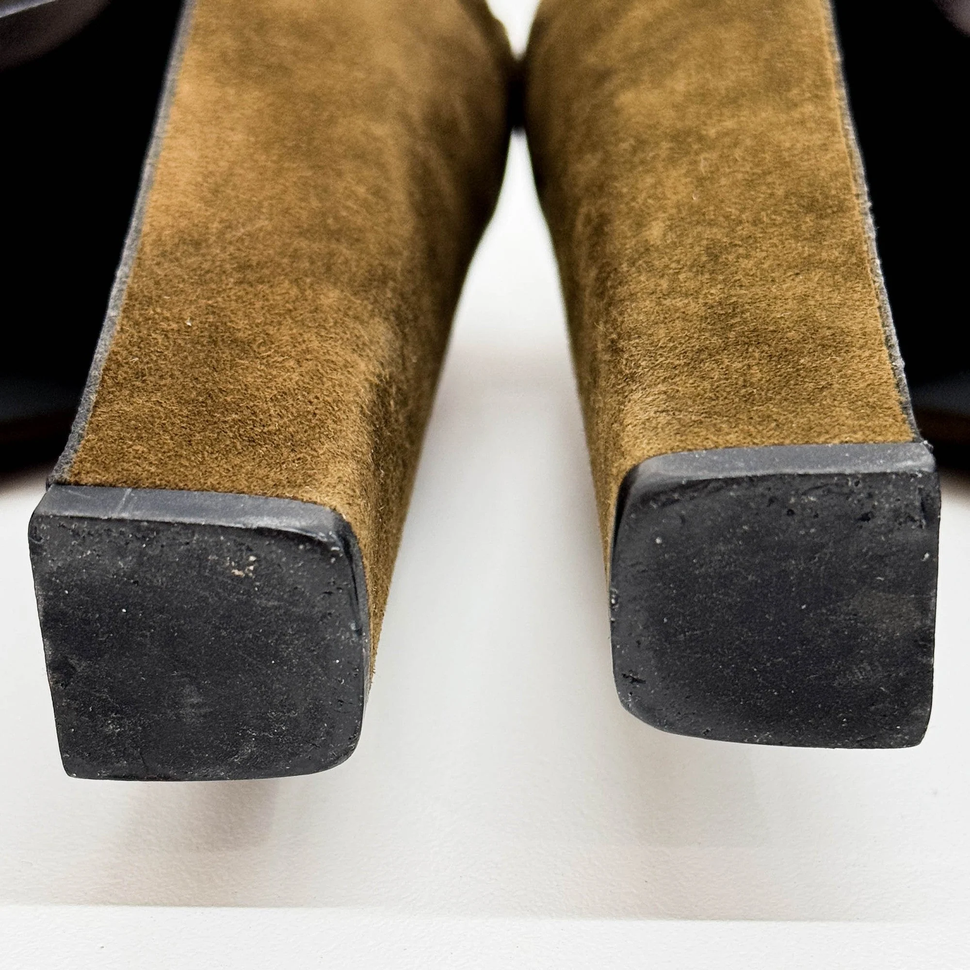 Size EU 36 1/2 Olive Brown Suede Boots - Image 7