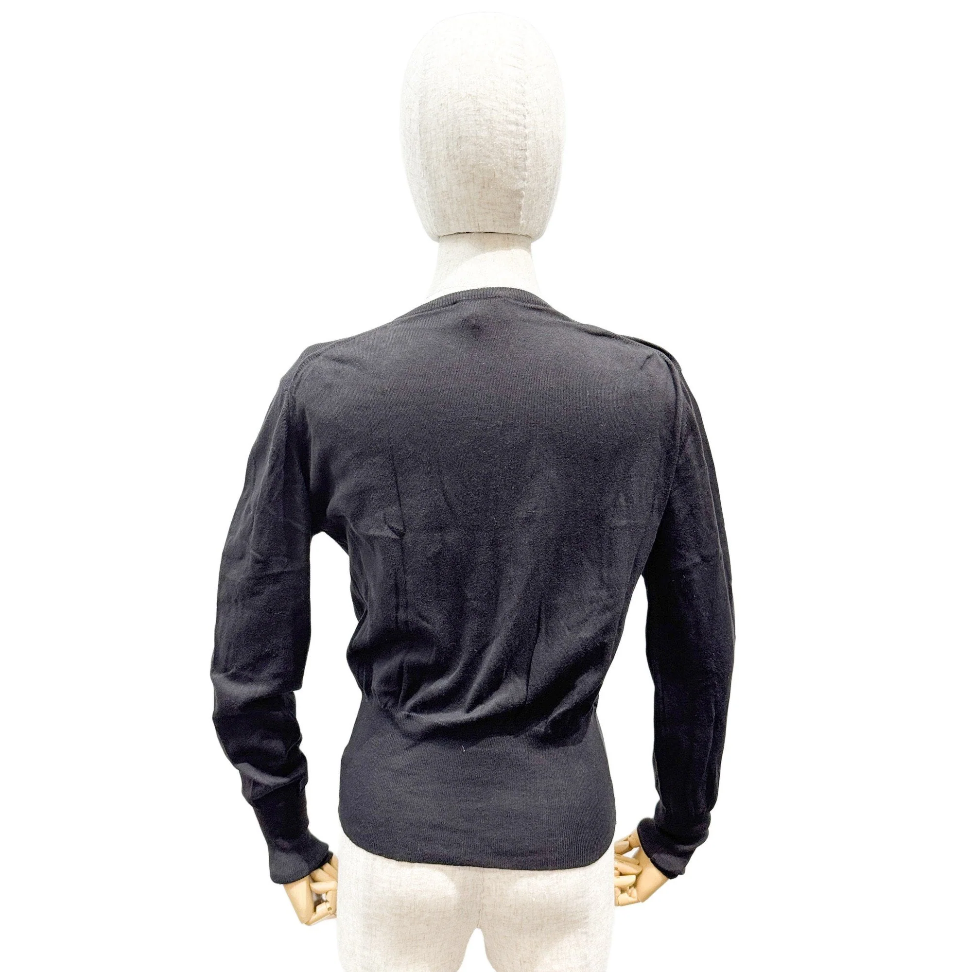 Size L EU Black Cotton Cardigan - Image 5