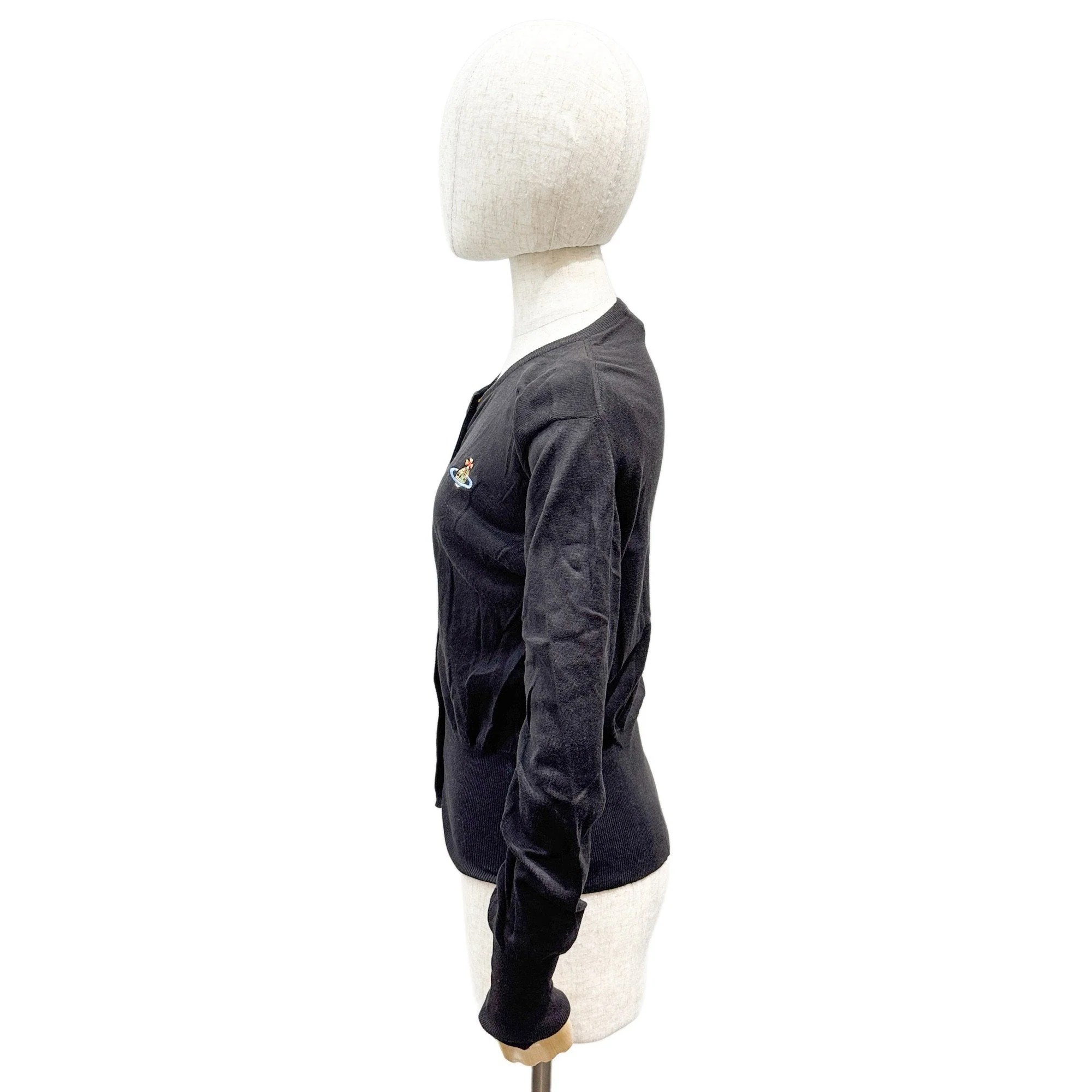 Size L EU Black Cotton Cardigan - Image 6