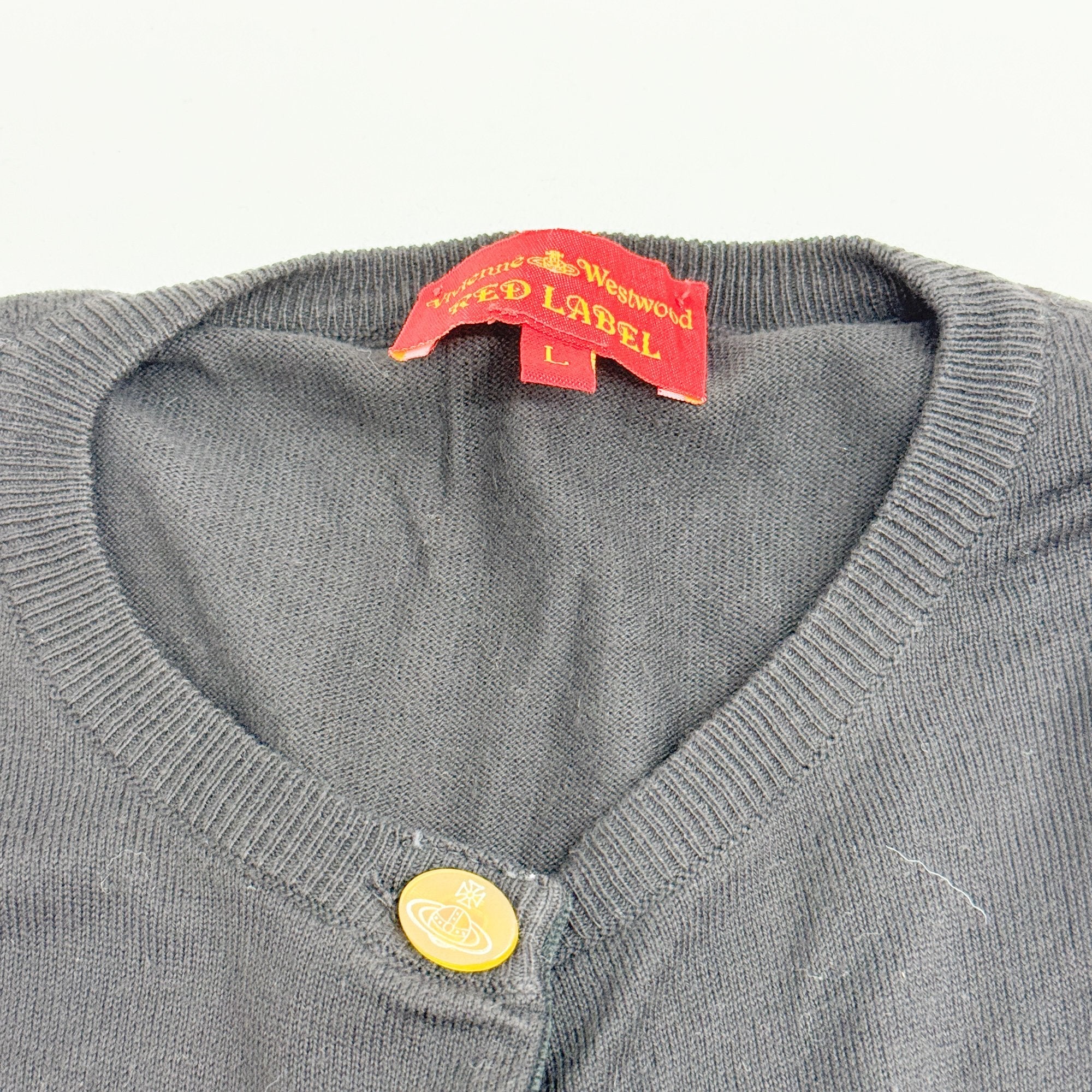 Size L EU Black Cotton Cardigan - Image 7