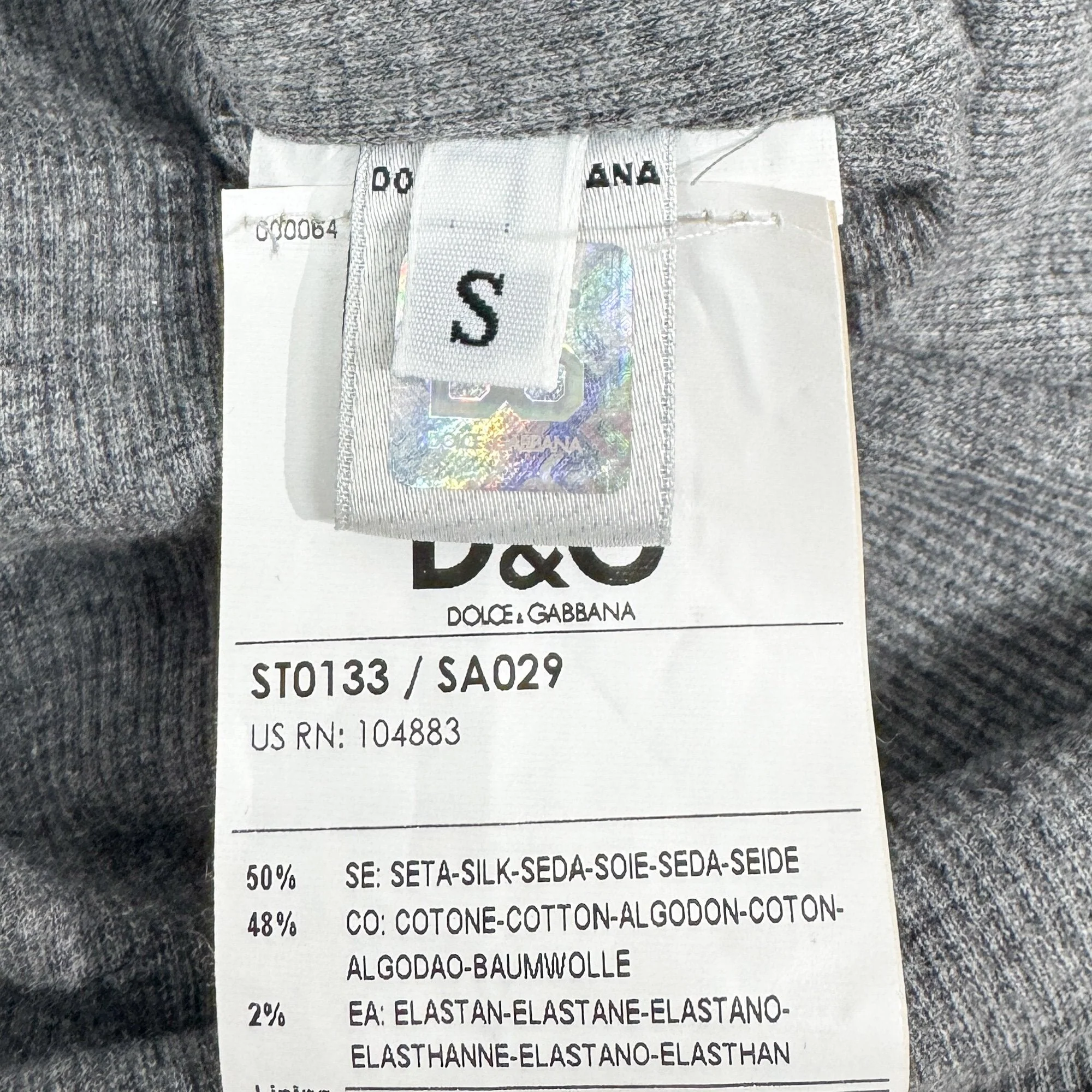 Size S EU Gold Sequin & Grey Cotton T-Shirt - Image 10