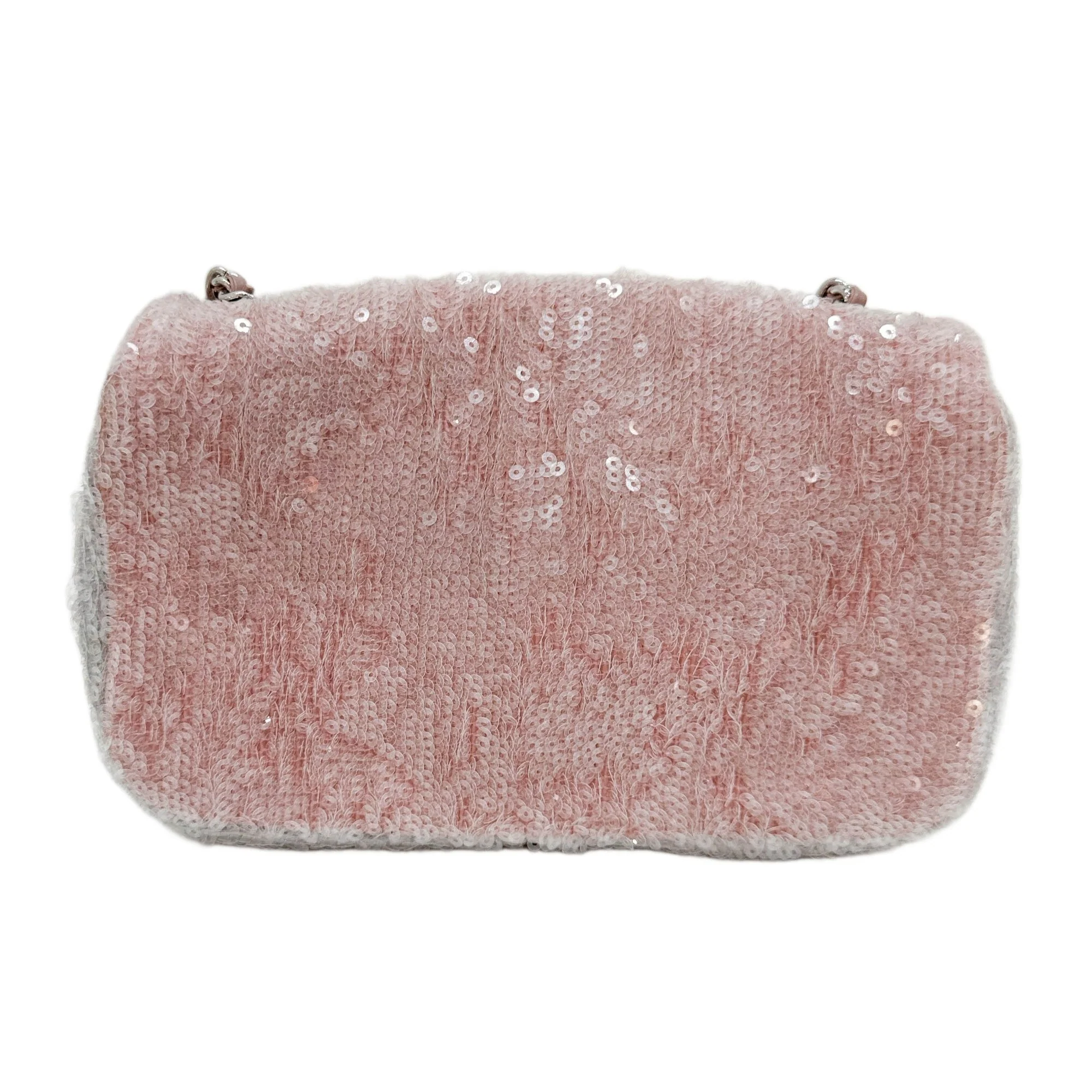 Mini Classic Flap 2018 Waterfall Pink Sequin Shoulder Bag - Image 2