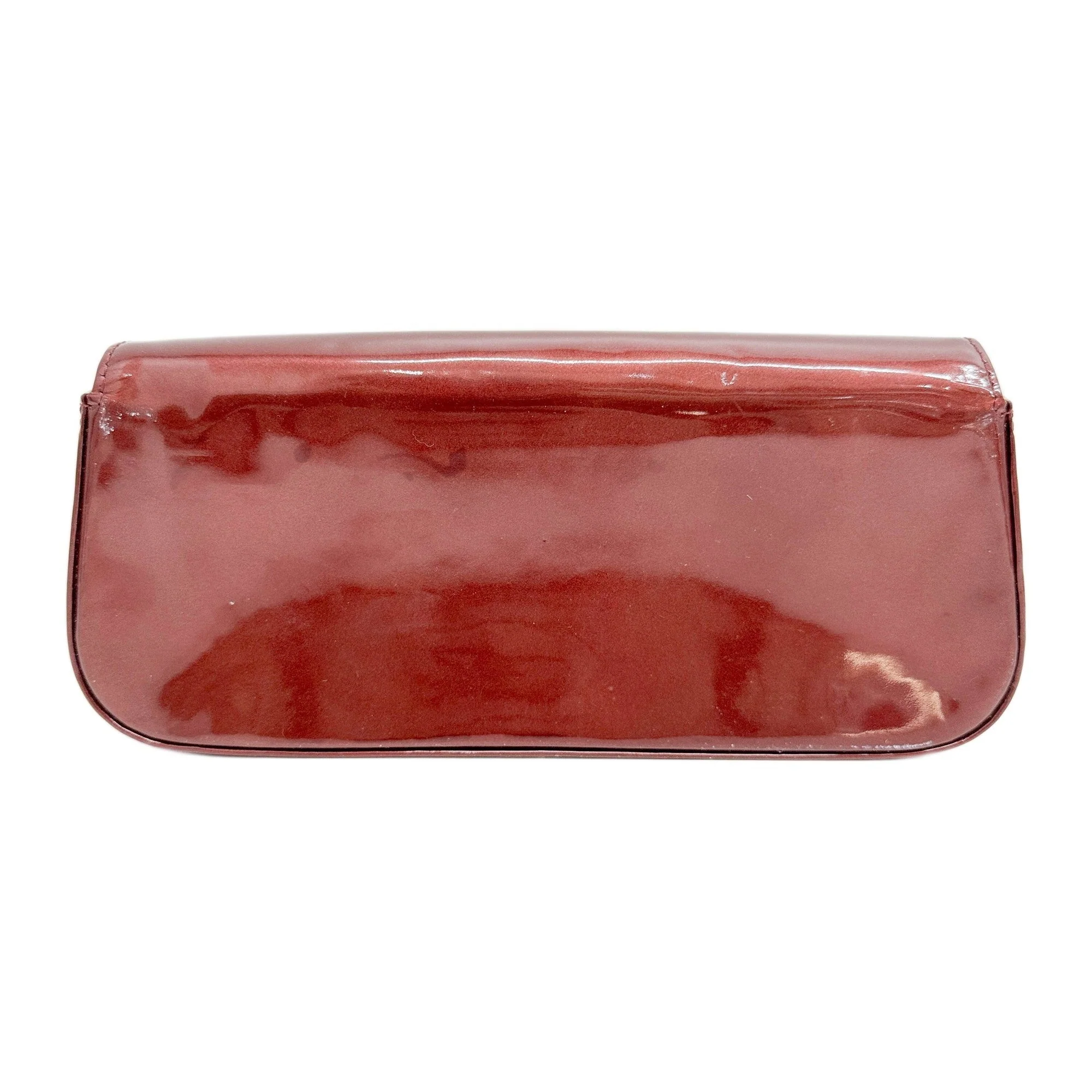 Sobe Bordeaux Red Patent Leather Clutch Bag - Image 2