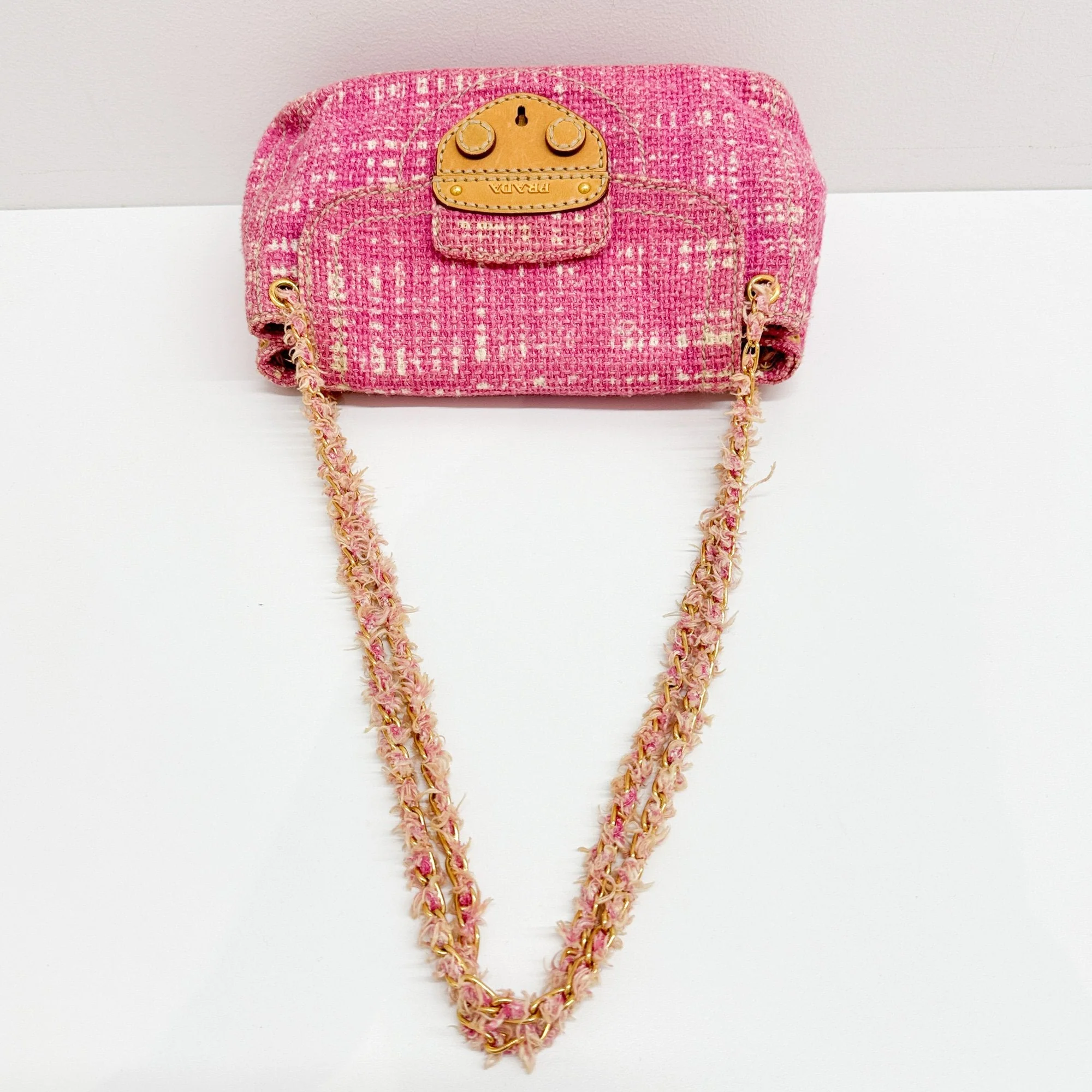 Sound Pink Tweed Shoulder Bag - Image 7