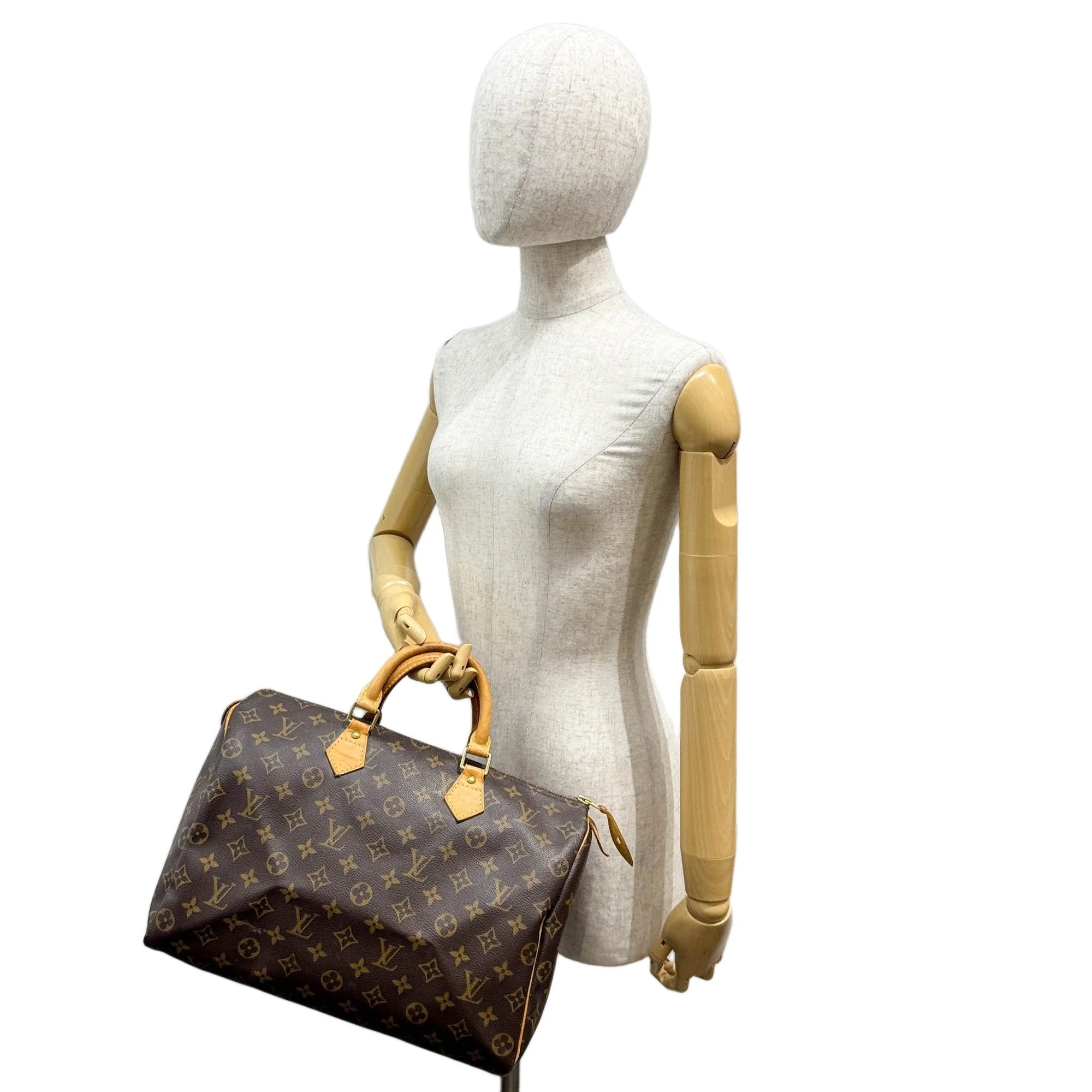 Speedy 30 Brown Monogram Leather Hand Bag - Image 3