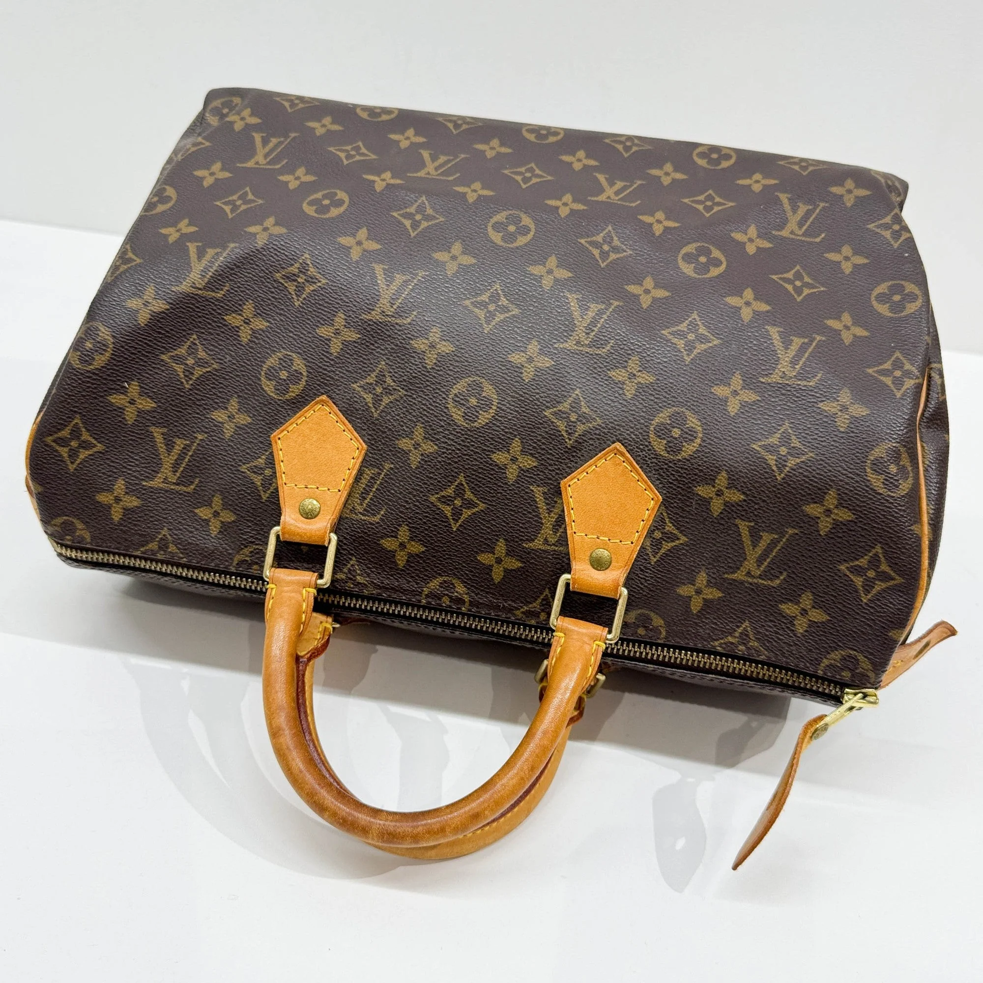 Speedy 30 Brown Monogram Leather Hand Bag - Image 6