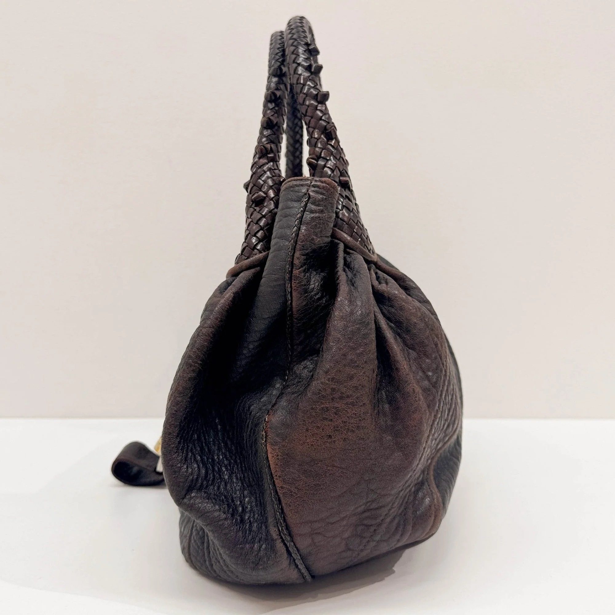 Spy Brown Leather Shoulder Bag - Image 5