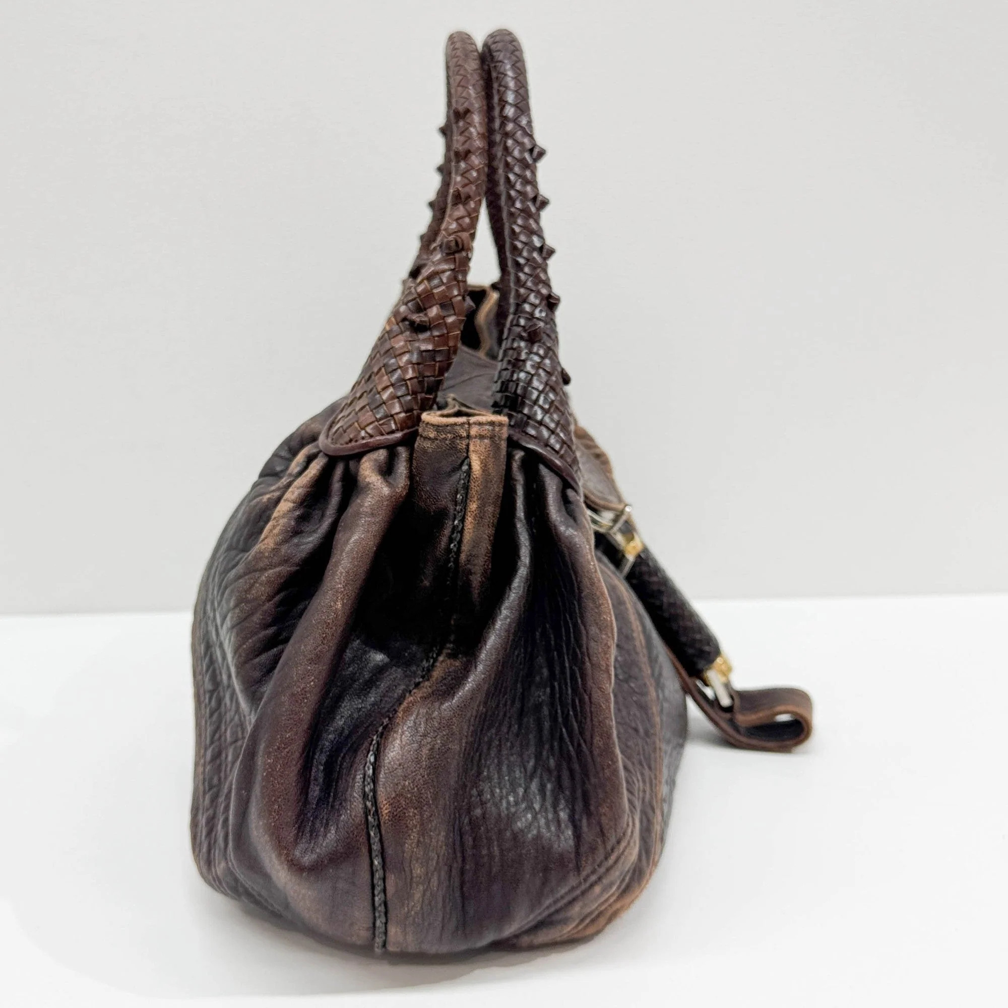 Spy Brown Leather Shoulder Bag - Image 5