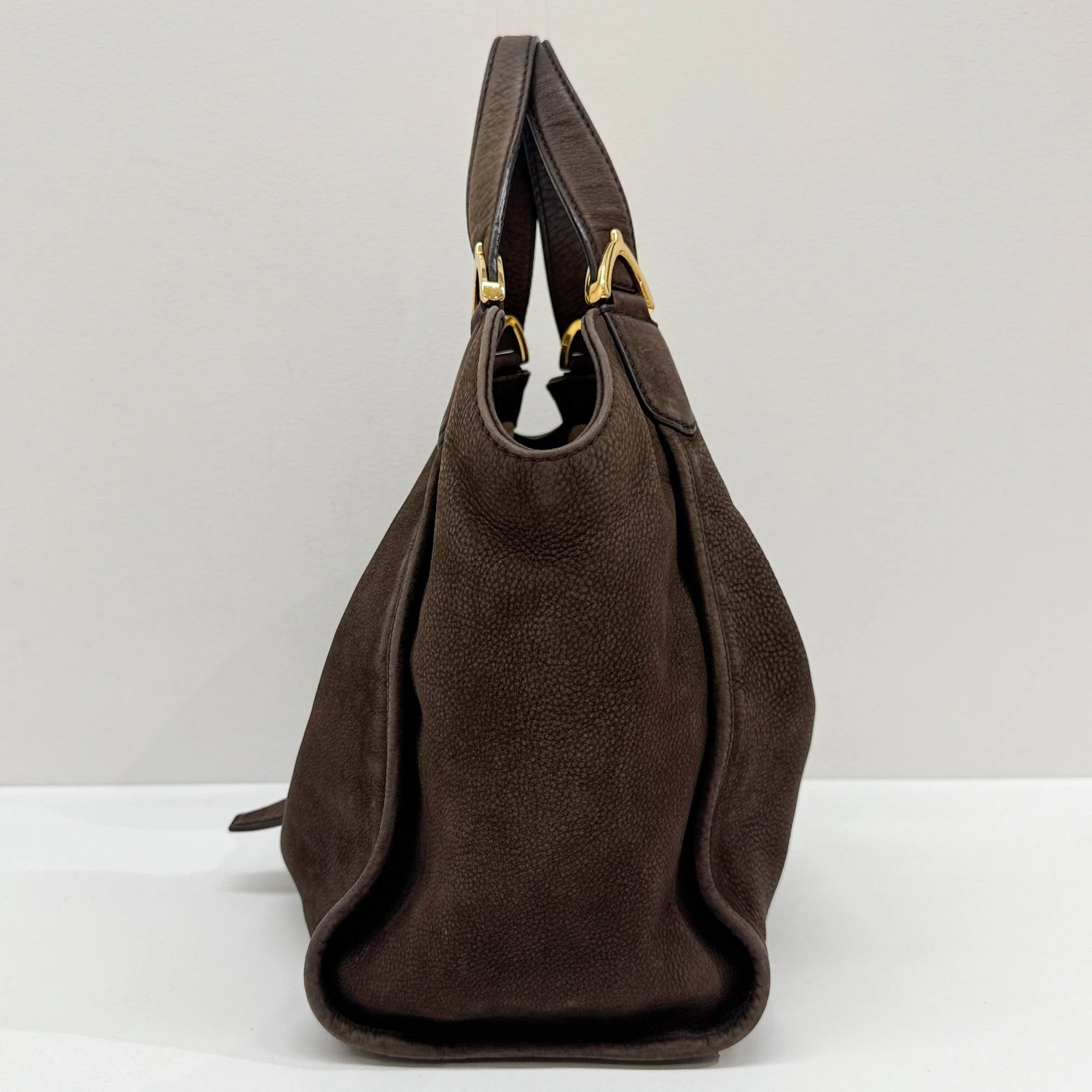 Stirrup Brown Leather Shoulder Bag - Image 4