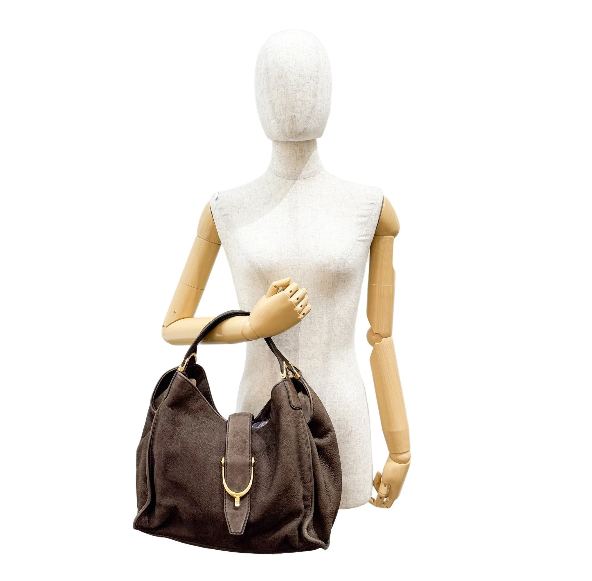 Stirrup Brown Leather Shoulder Bag - Image 3