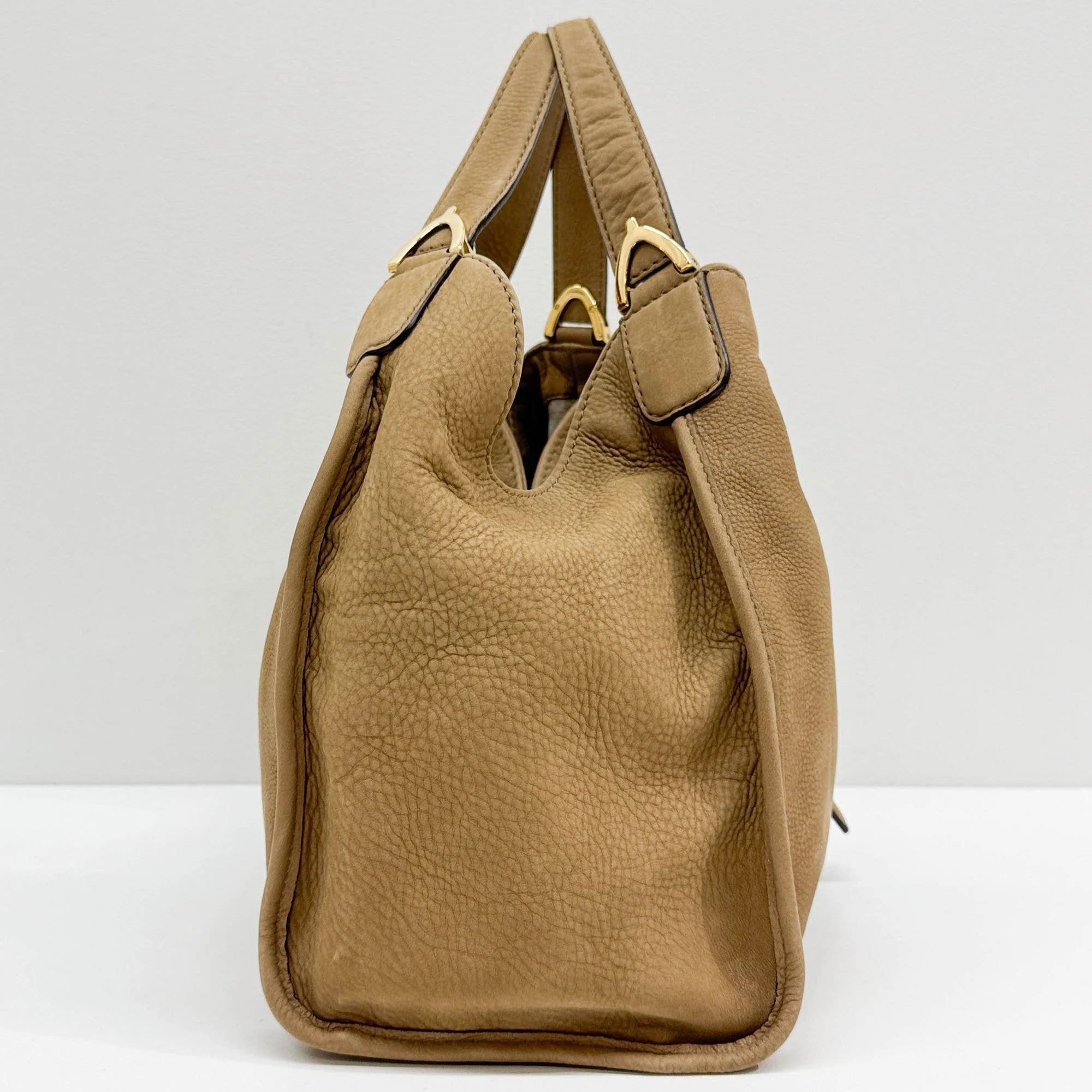 Stirrup Brown Leather Shoulder Bag - Image 6