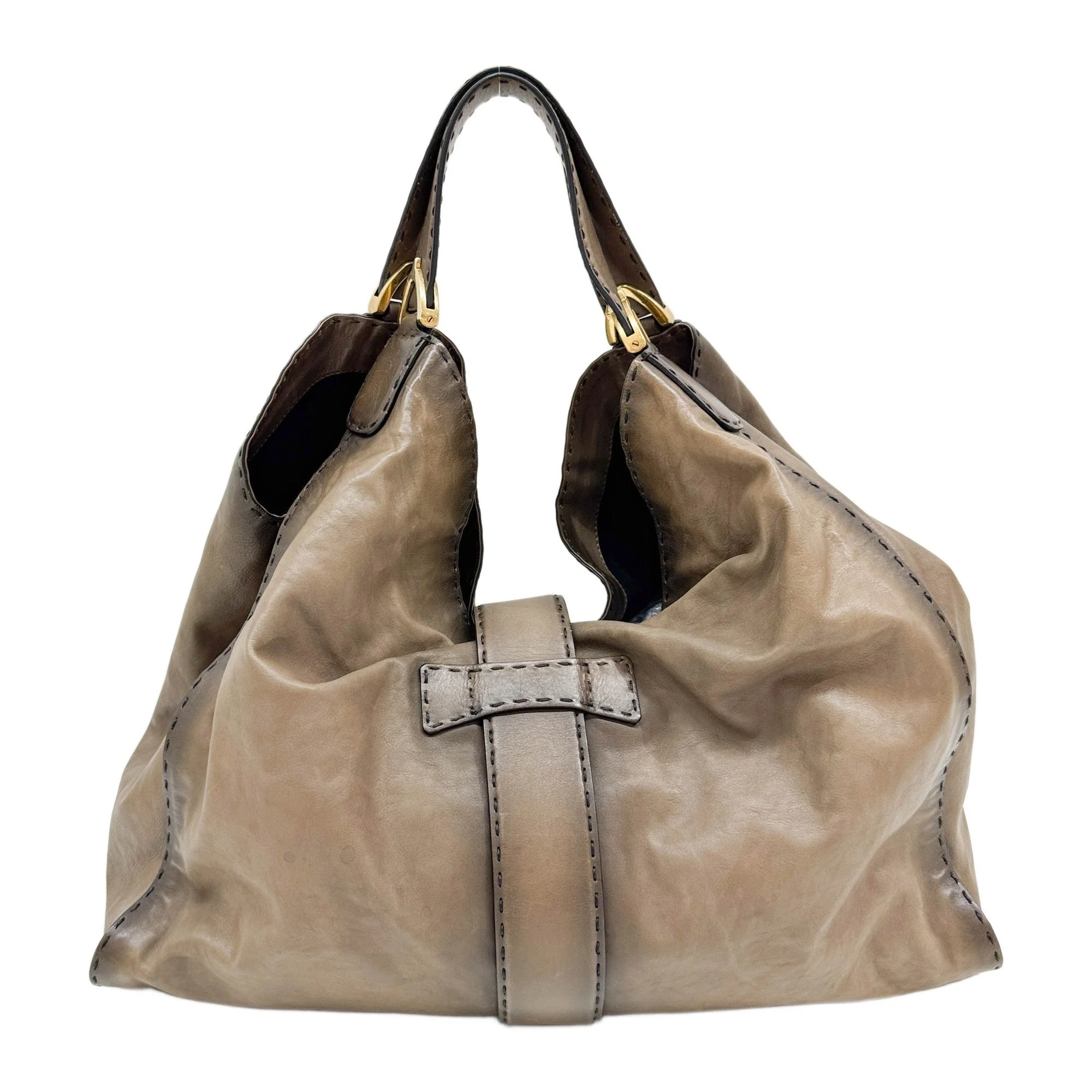 Stirrup Brwon Leather Shoulder Bag - Image 3