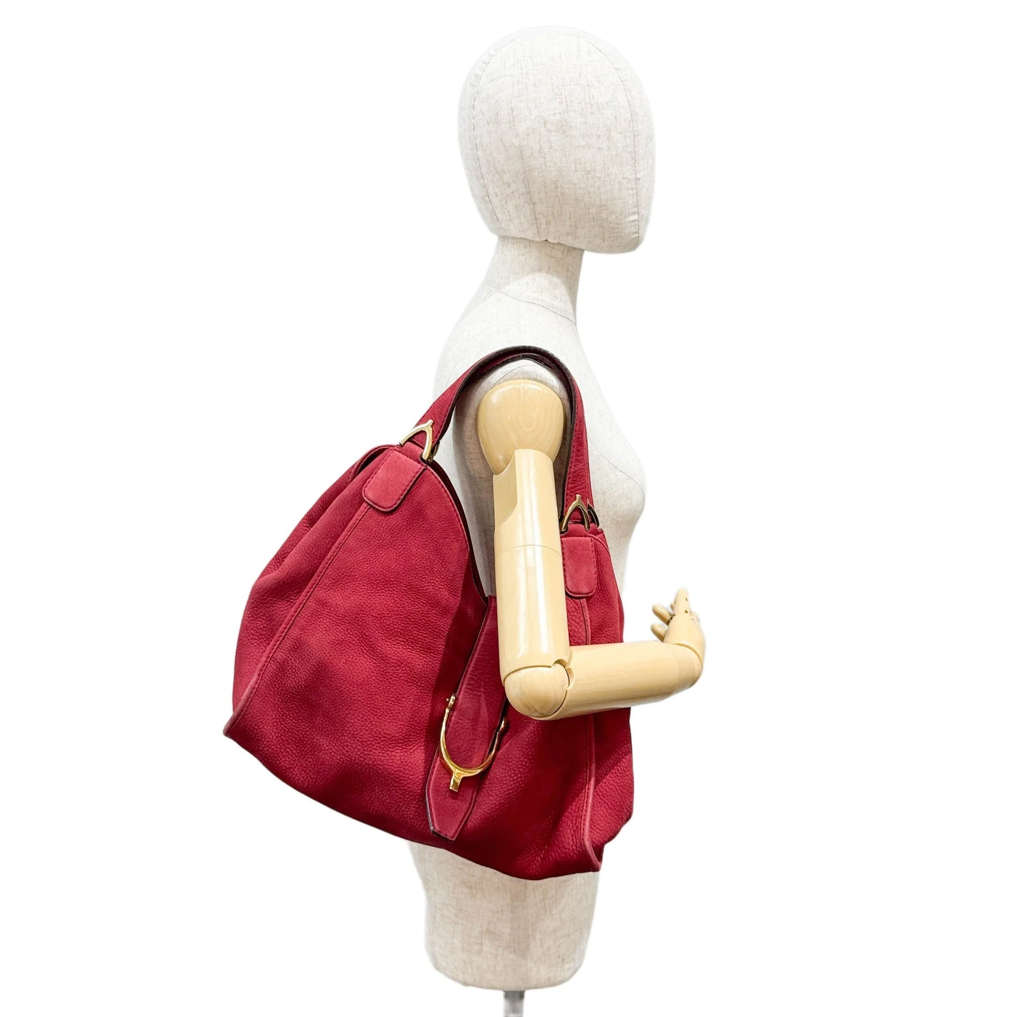 Stirrup Cherry Leather Shoulder Bag - Image 3