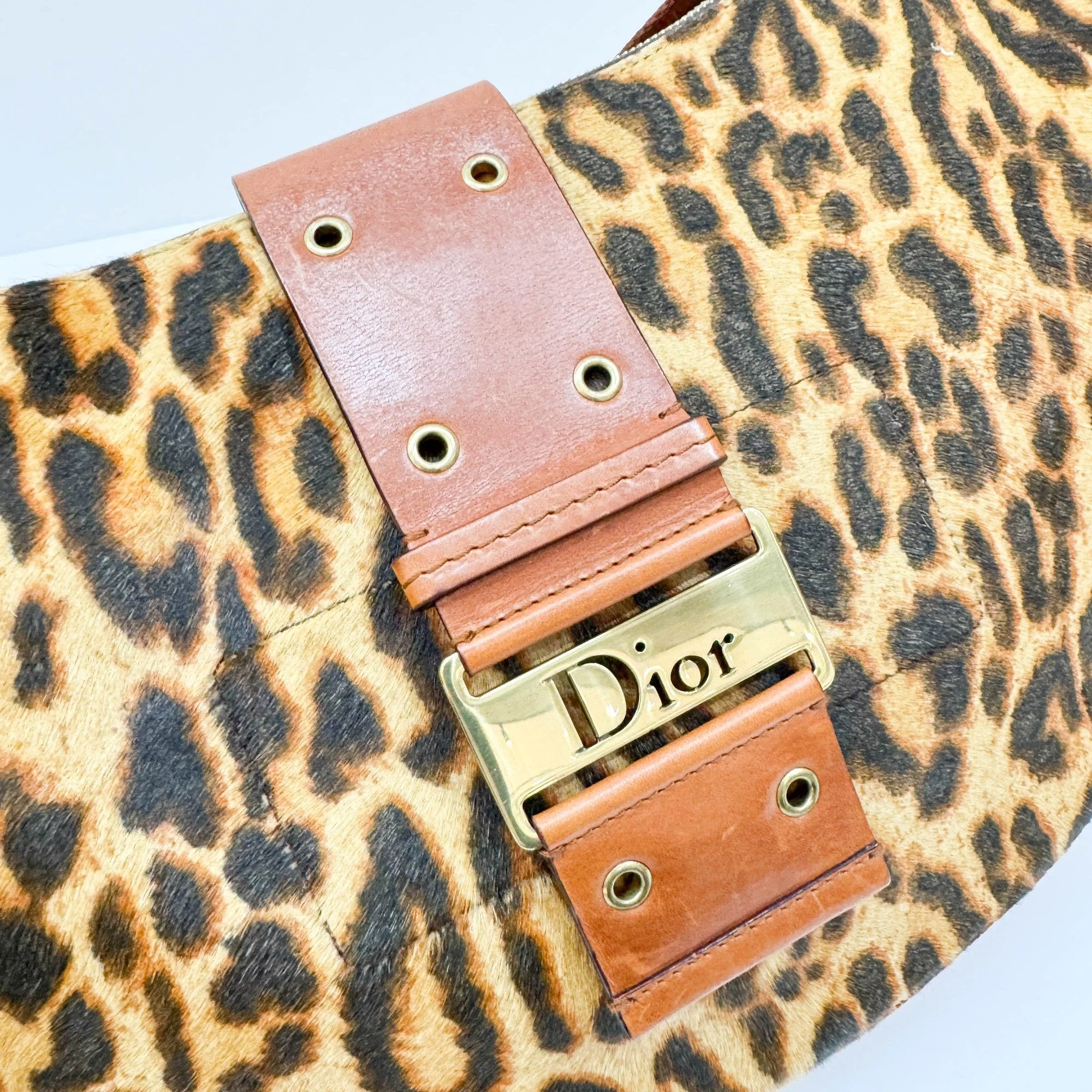 Street Chic Brown Leopard Print Pony Hair Hobo Bag - Image 15
