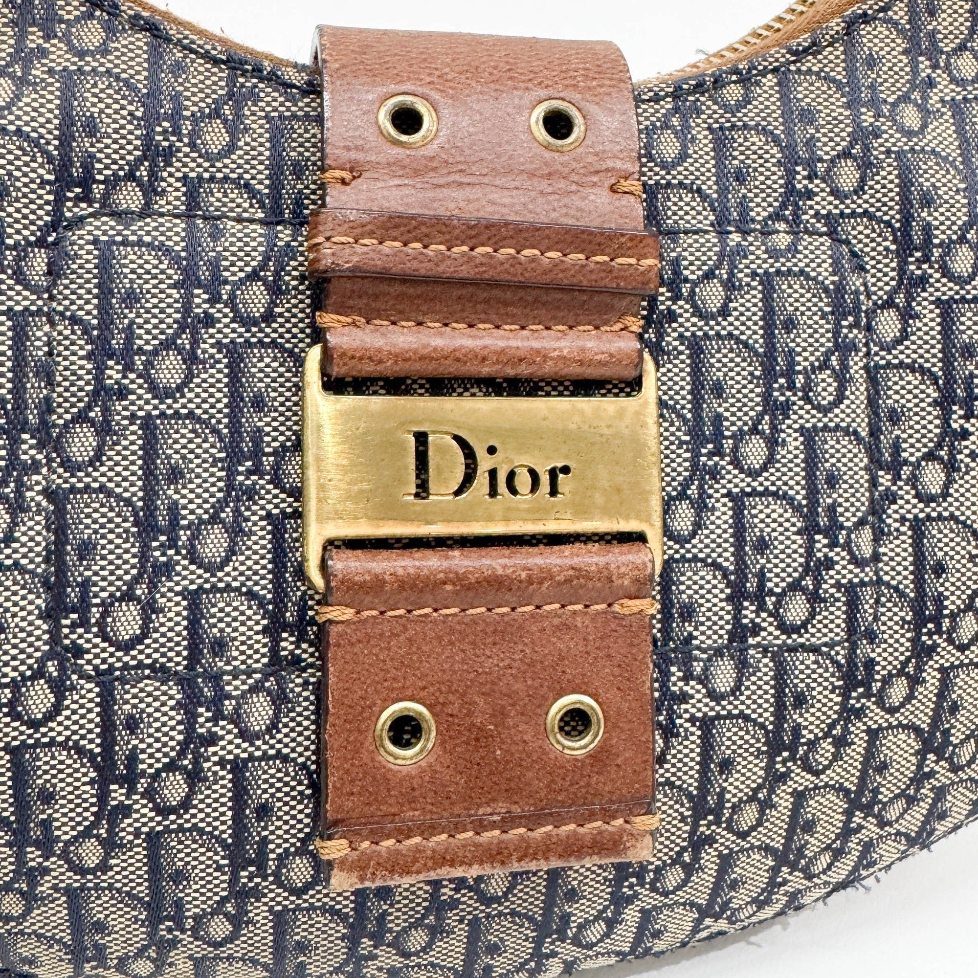 Street Chic Half-Moon Brown Trotter Canvas Hobo Bag - Image 14