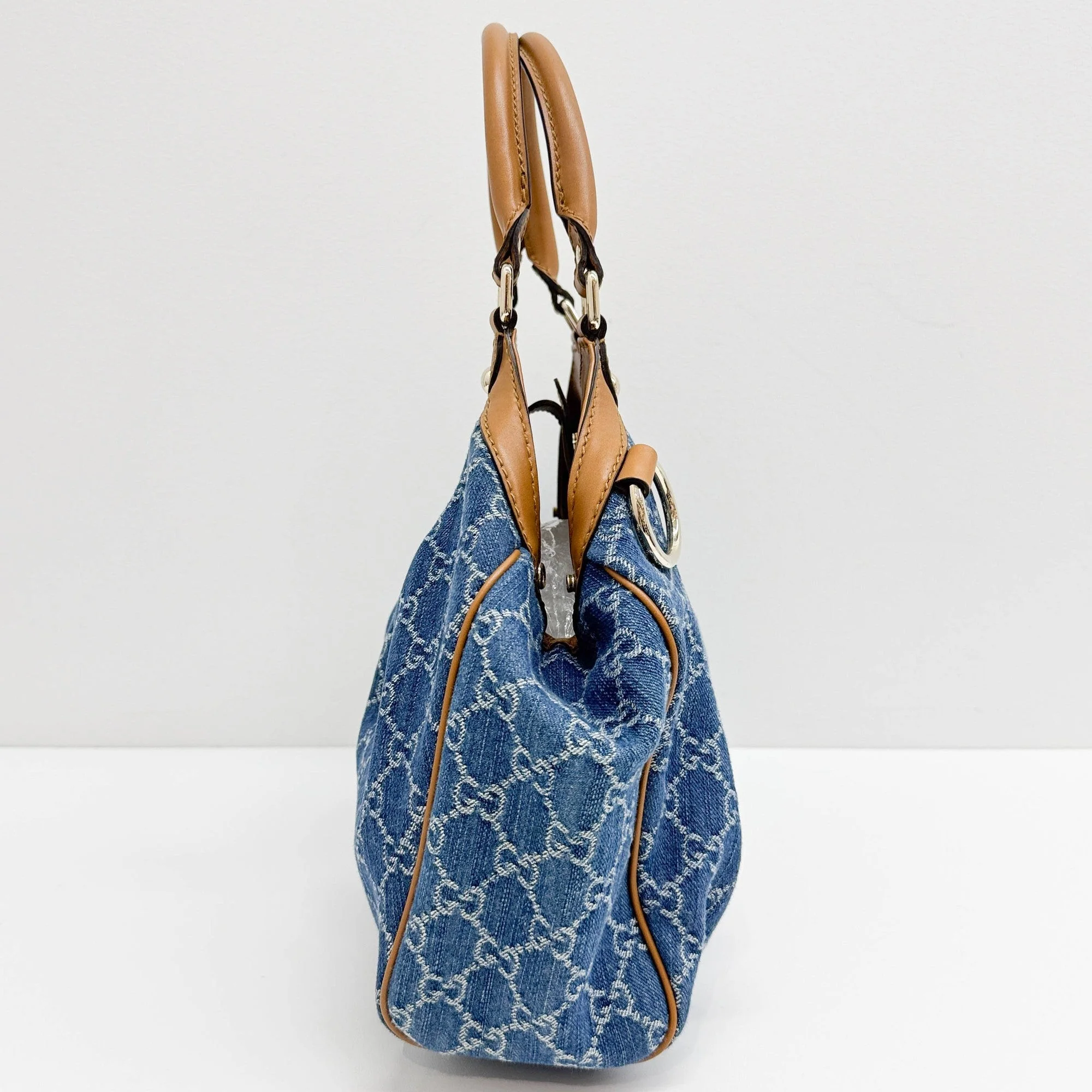 Sukey GG Blue Denim Tote Bag - Image 5