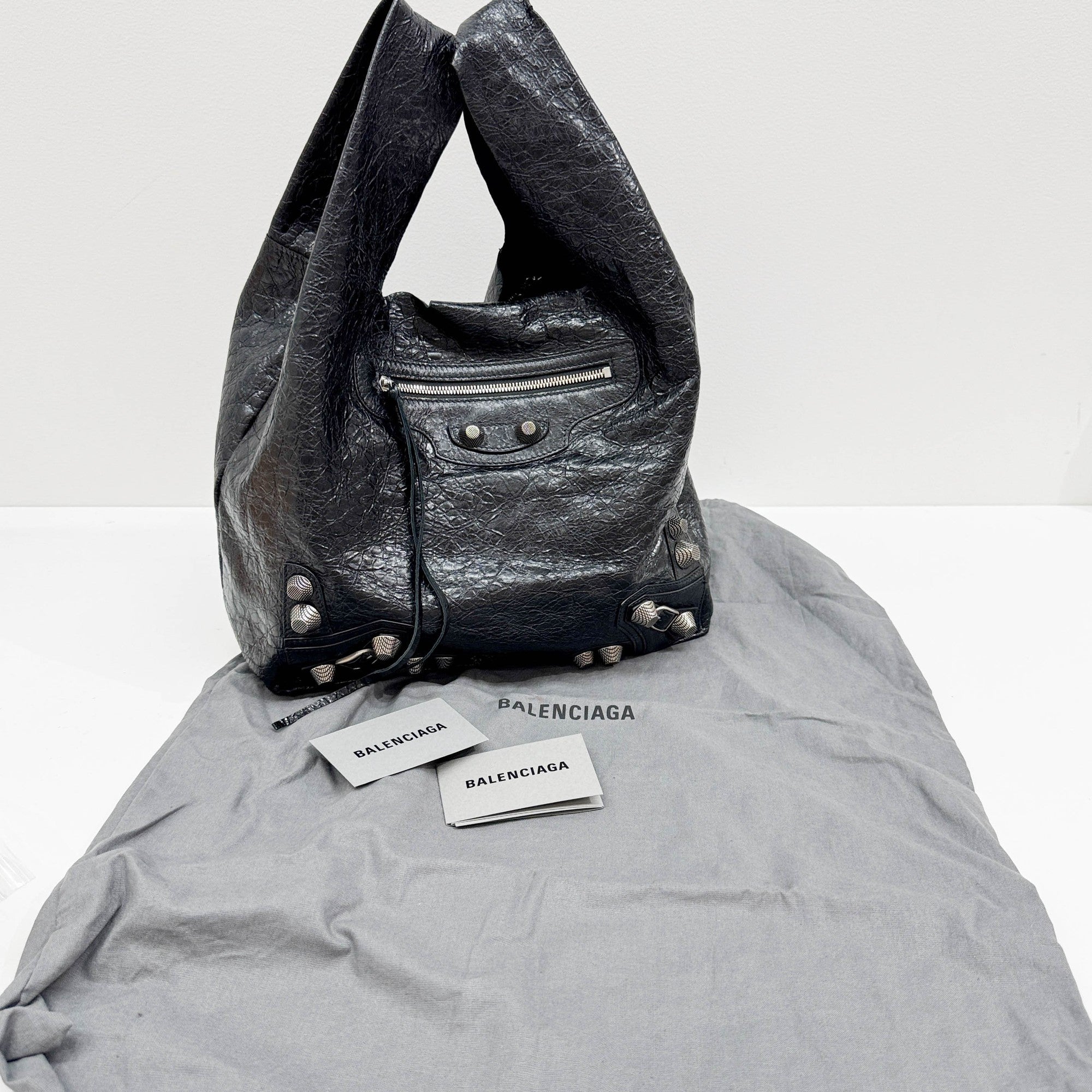 Supermarket Plastic Shopper Like Leather Handle Bag - Image 3