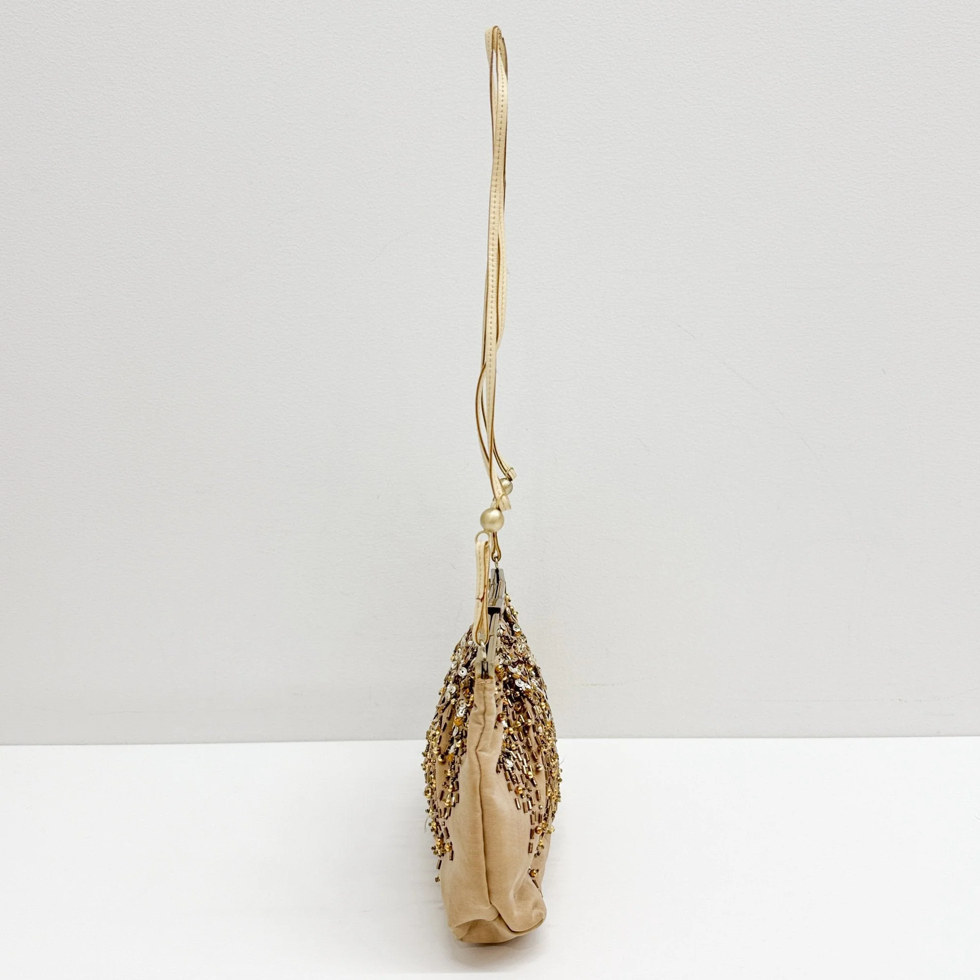 Tan Beaded Shoulder Bag - Image 5