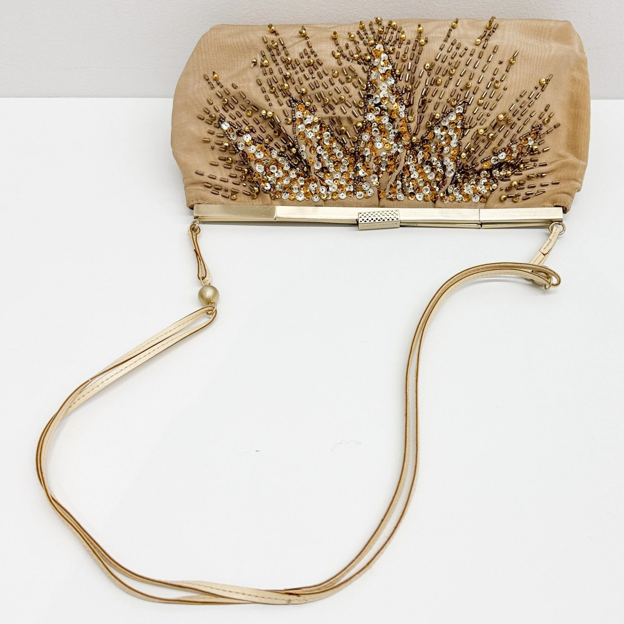 Tan Beaded Shoulder Bag - Image 6