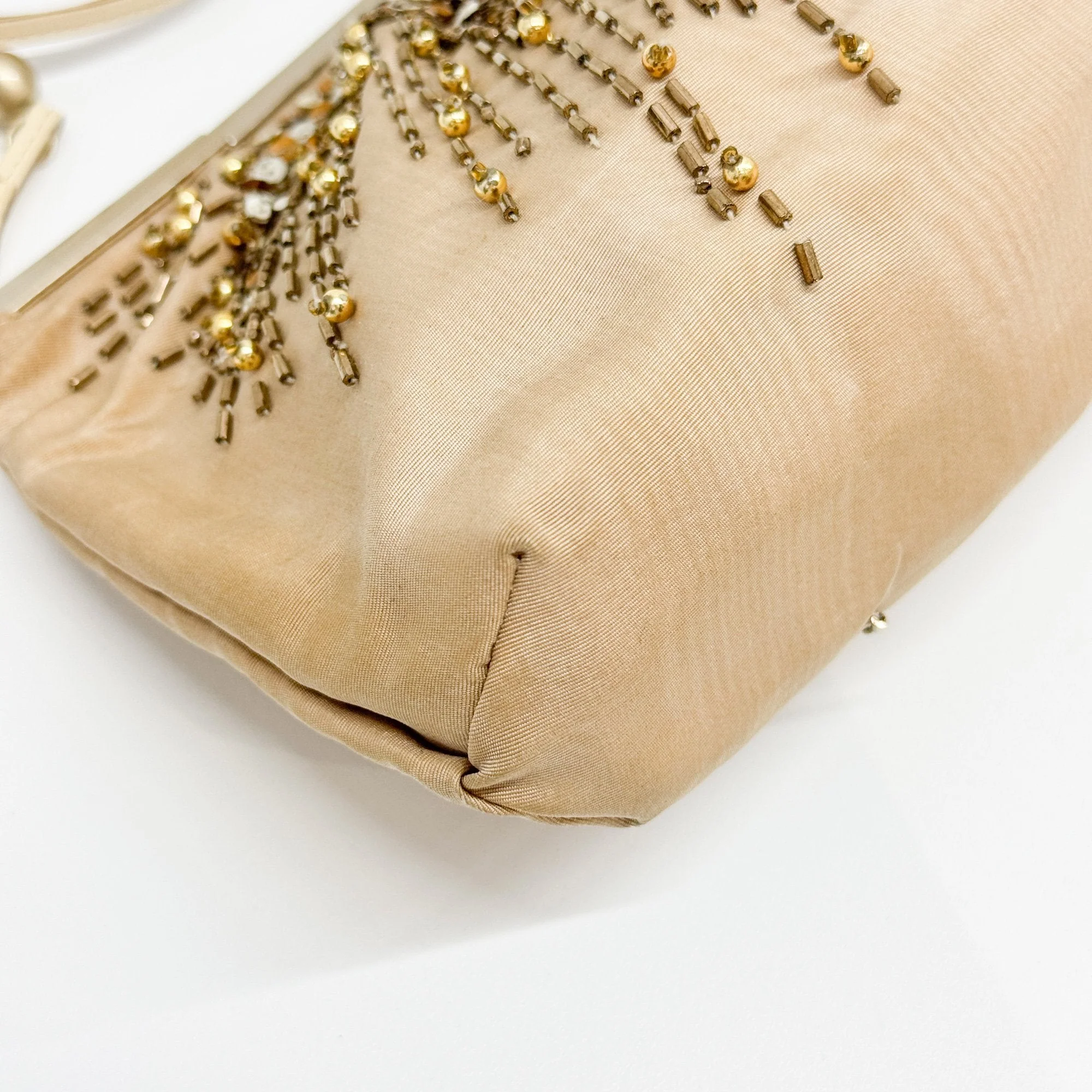 Tan Beaded Shoulder Bag - Image 8
