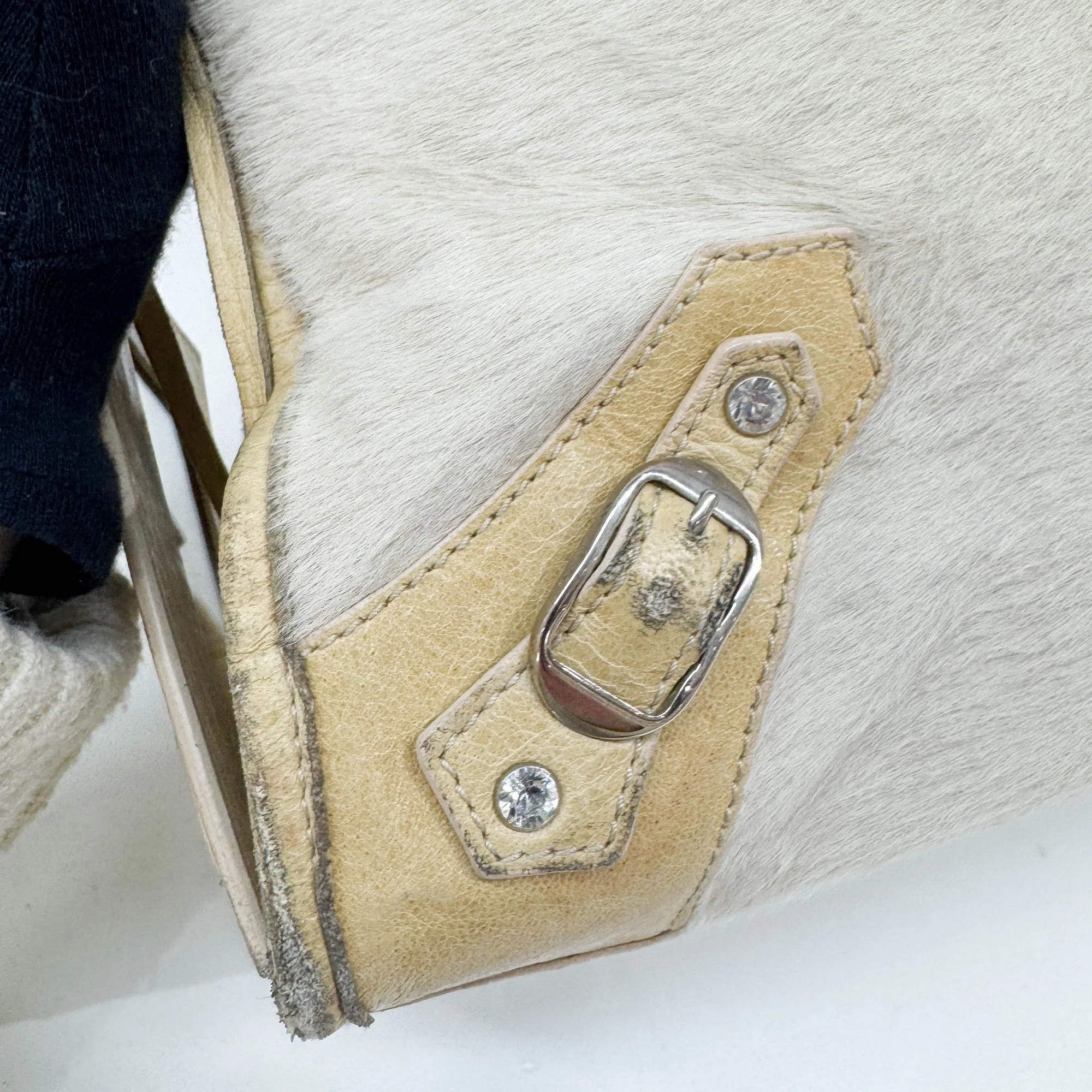 The City Beige Pony Hair Two Way Bag - Image 20