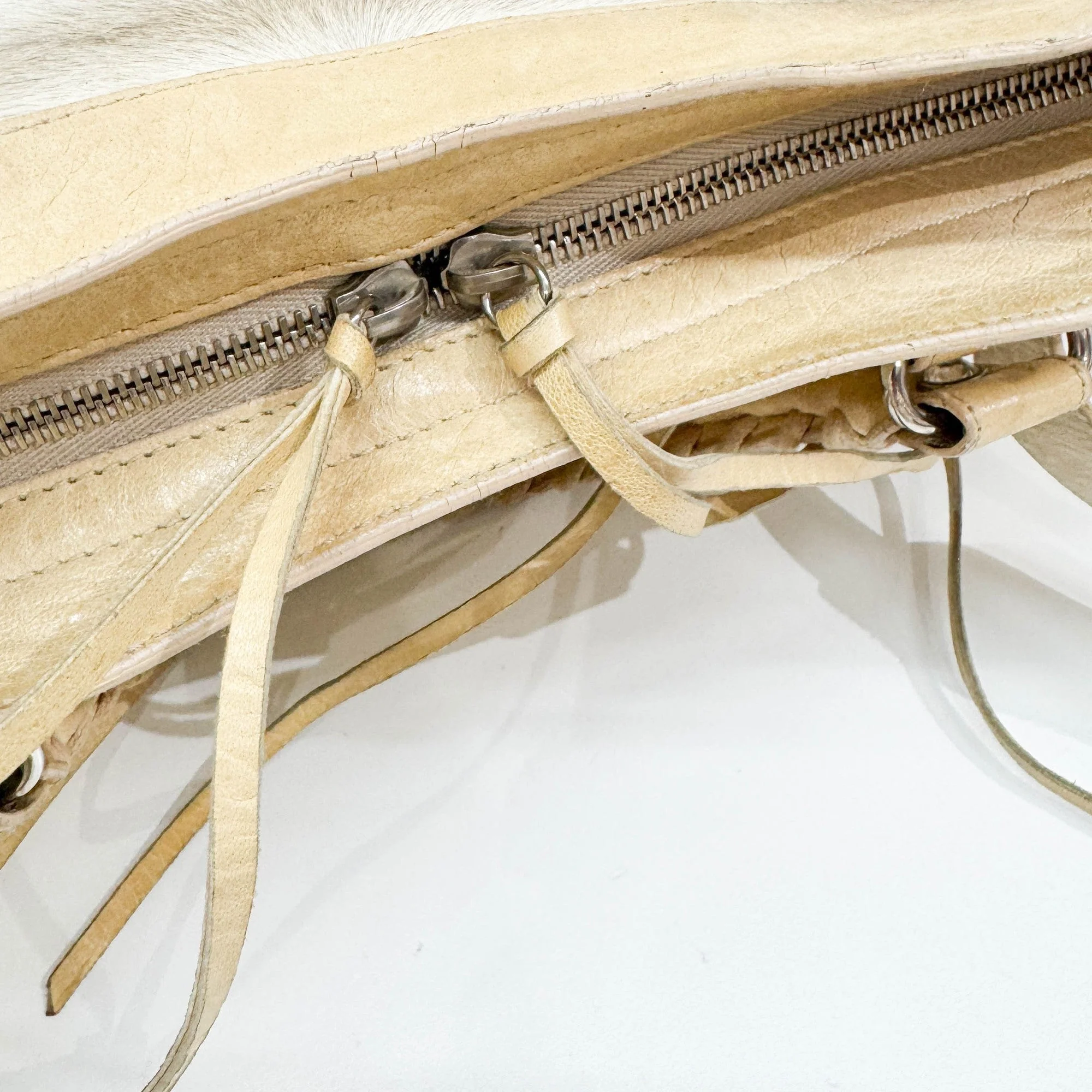 The City Beige Pony Hair Two Way Bag - Image 26