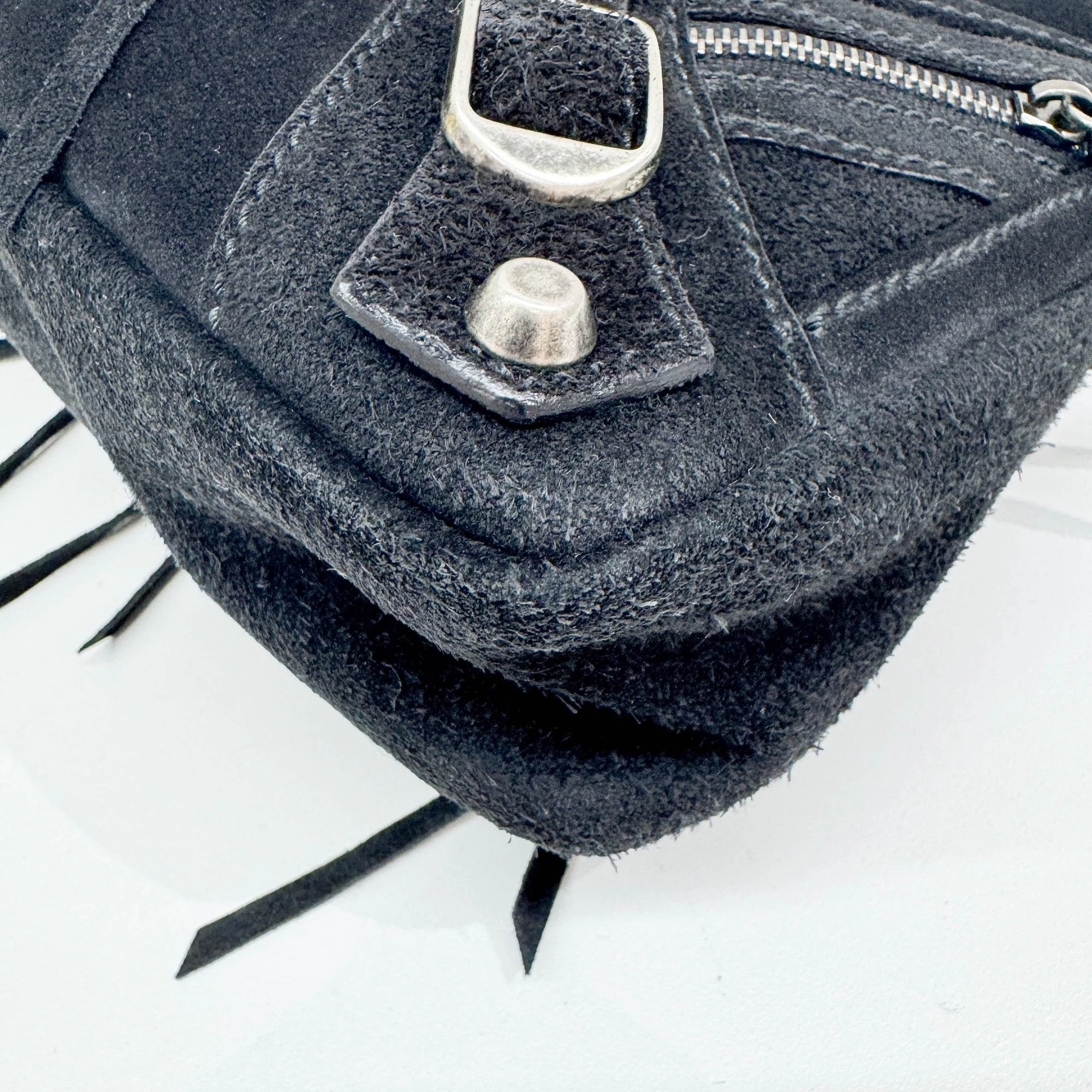 The City Black Suede Two Way Bag - Image 10