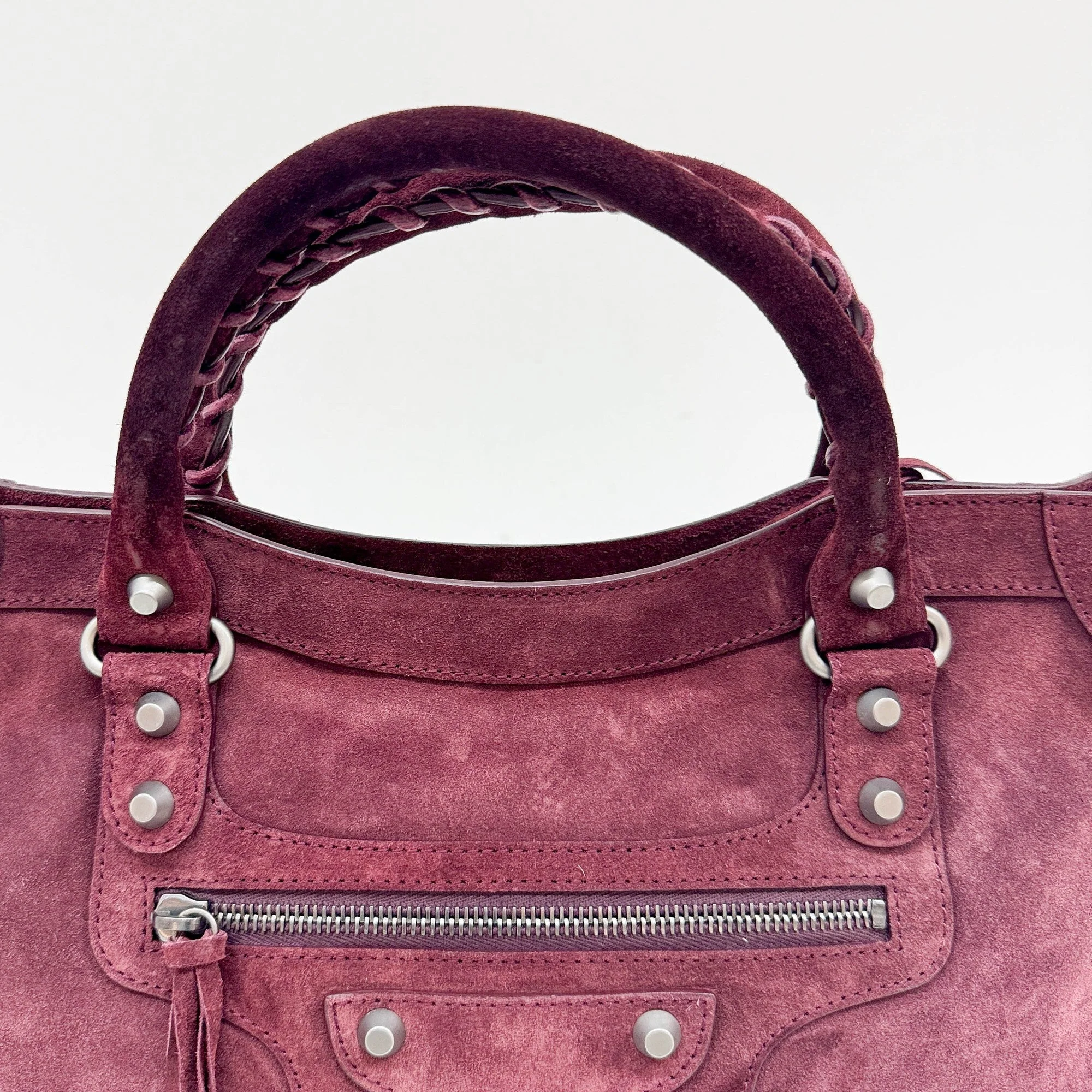 The City Bordeaux Suede Two Way Bag - Image 13