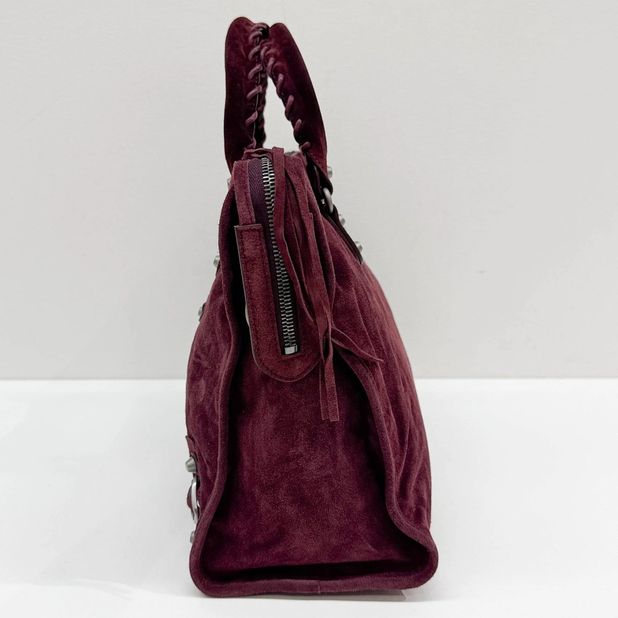 The City Bordeaux Suede Two Way Bag - Image 5