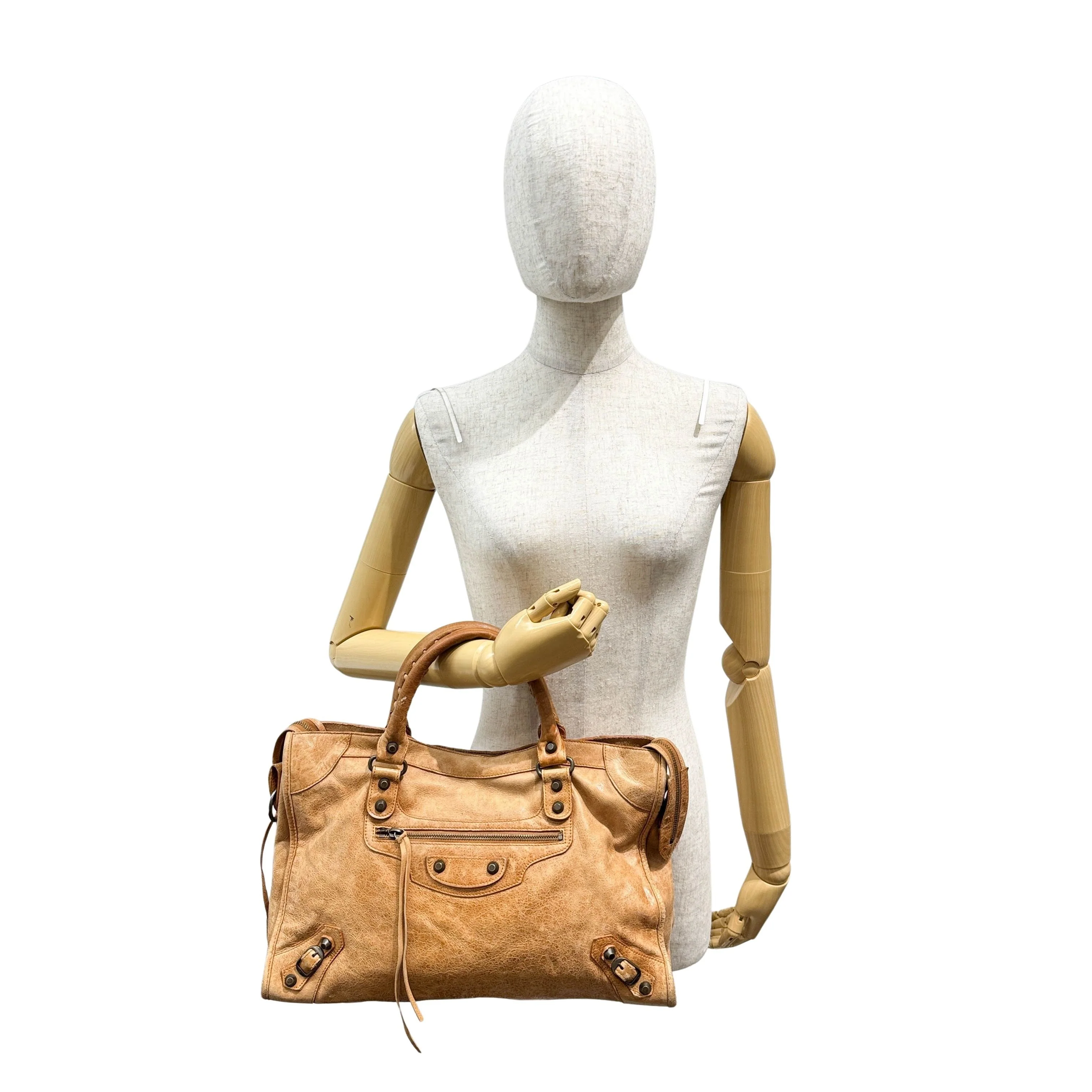 The City Brown Leather Shoulder Bag - Image 12