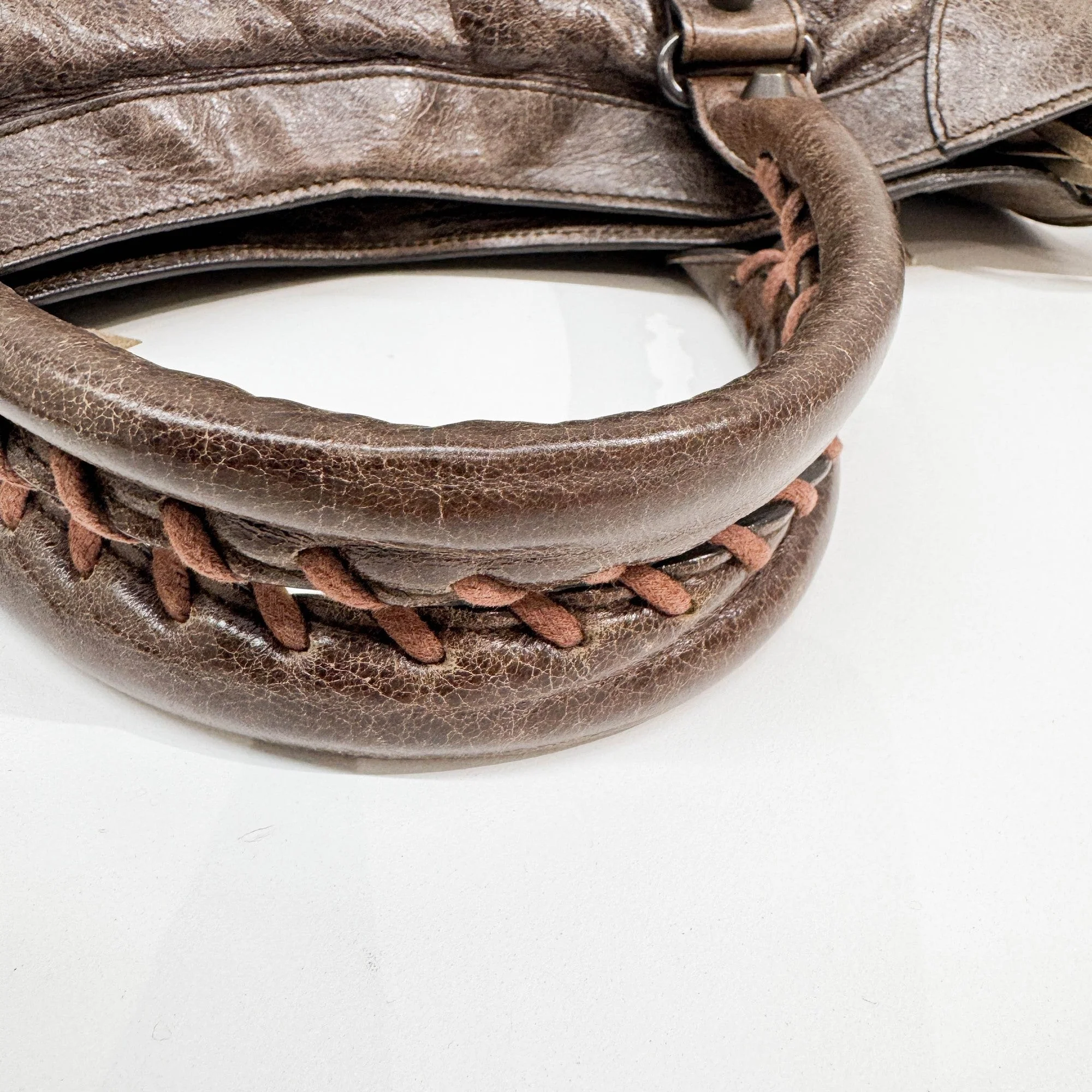 The City Brown Leather Two Way Bag - Image 8