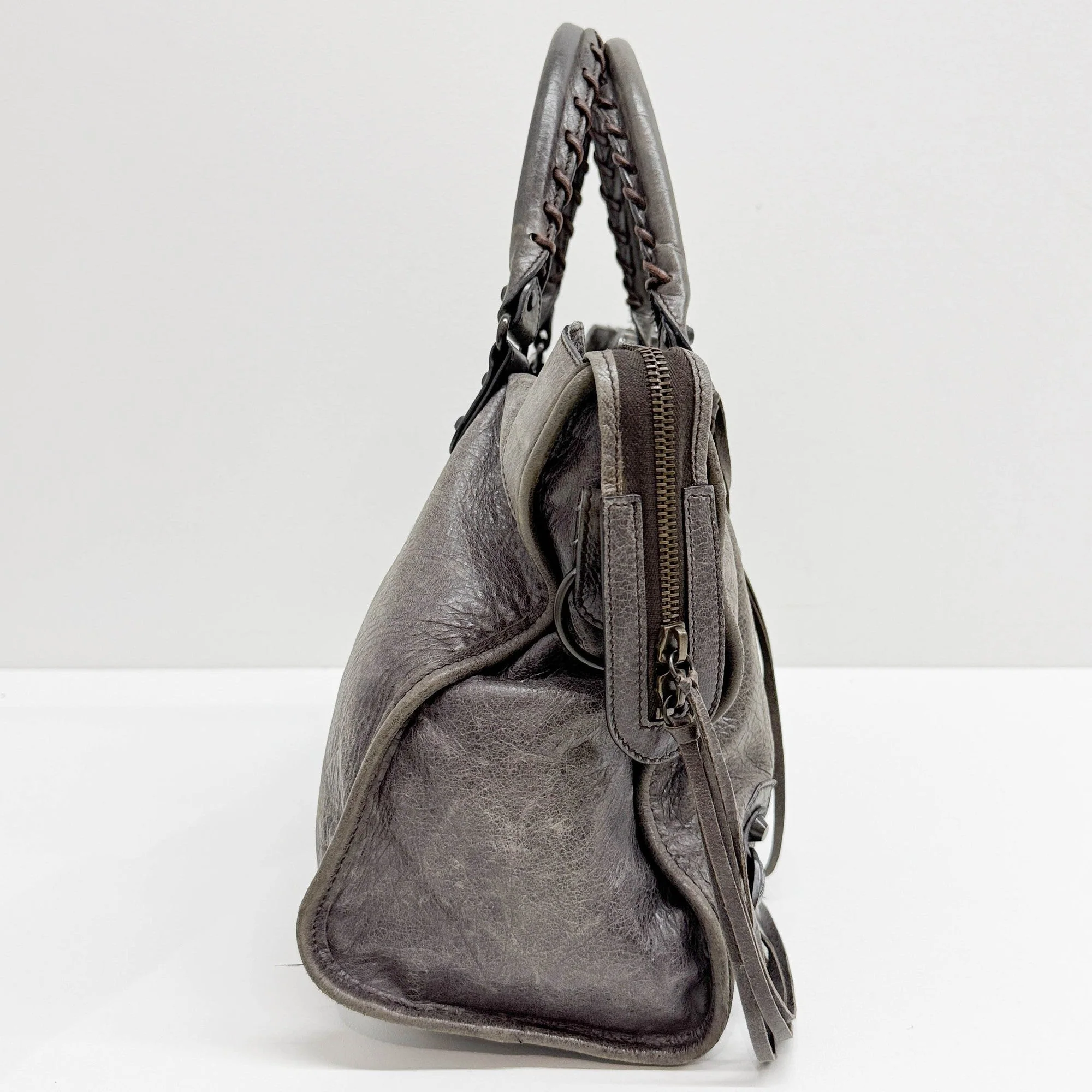 The City Cigar Brown Leather Two Way Bag - Image 5