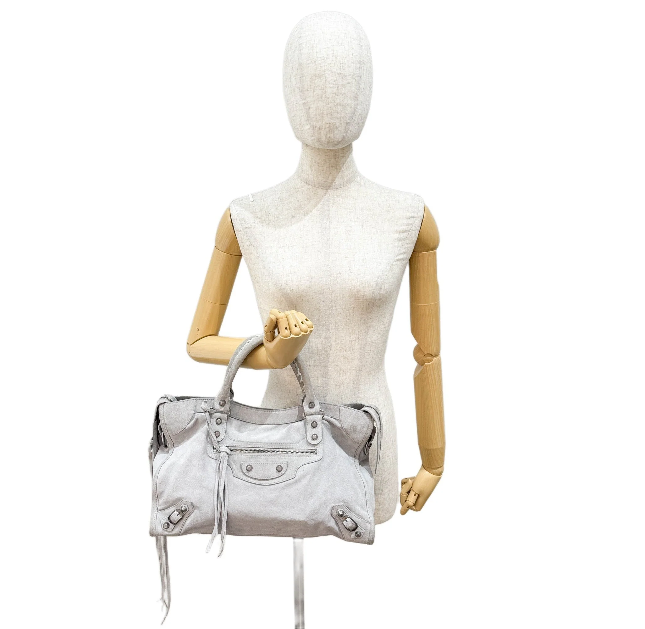 The City Light Grey Suede Hand Bag - Image 3