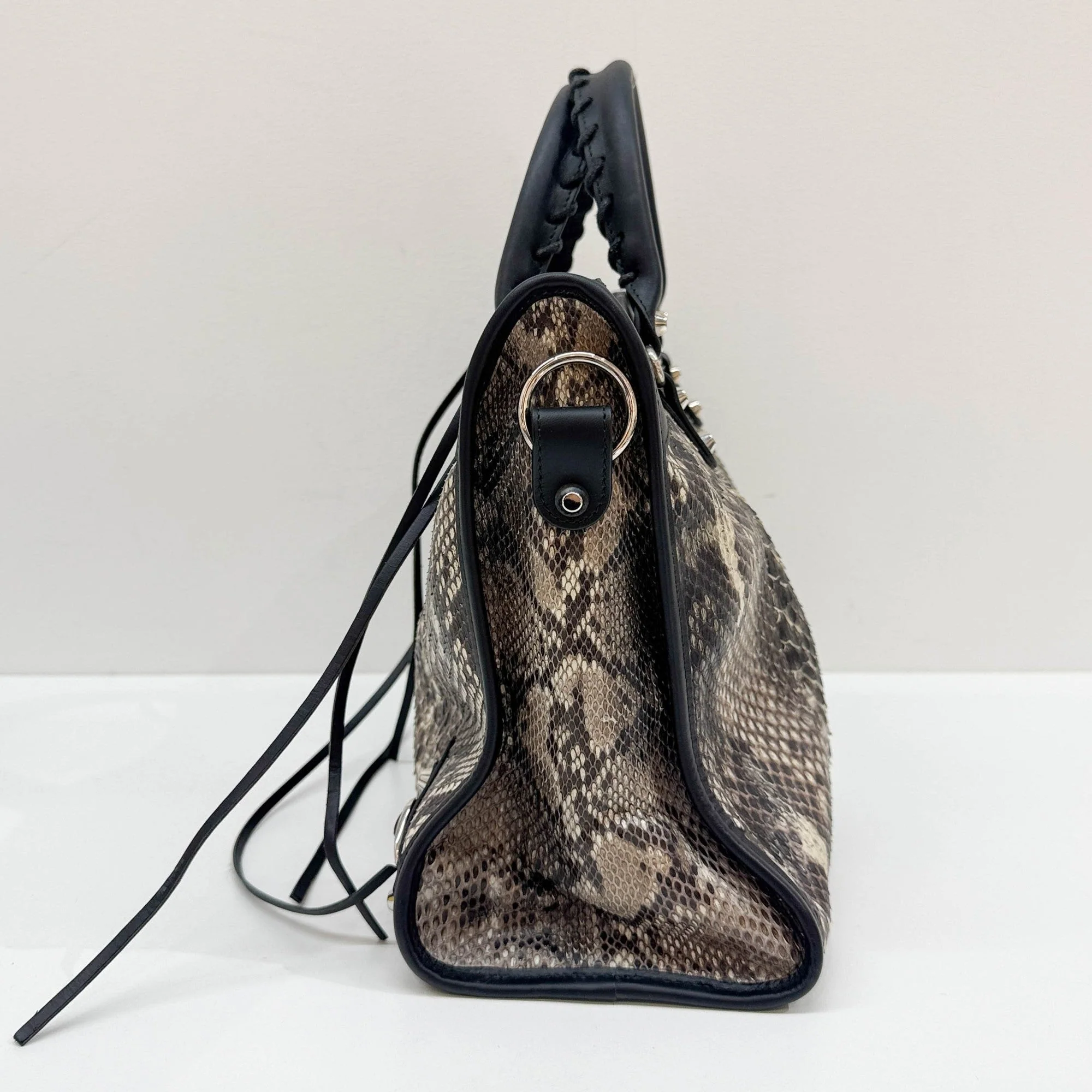 The City Multicolor Python Embossed Leather Two Way Bag - Image 6