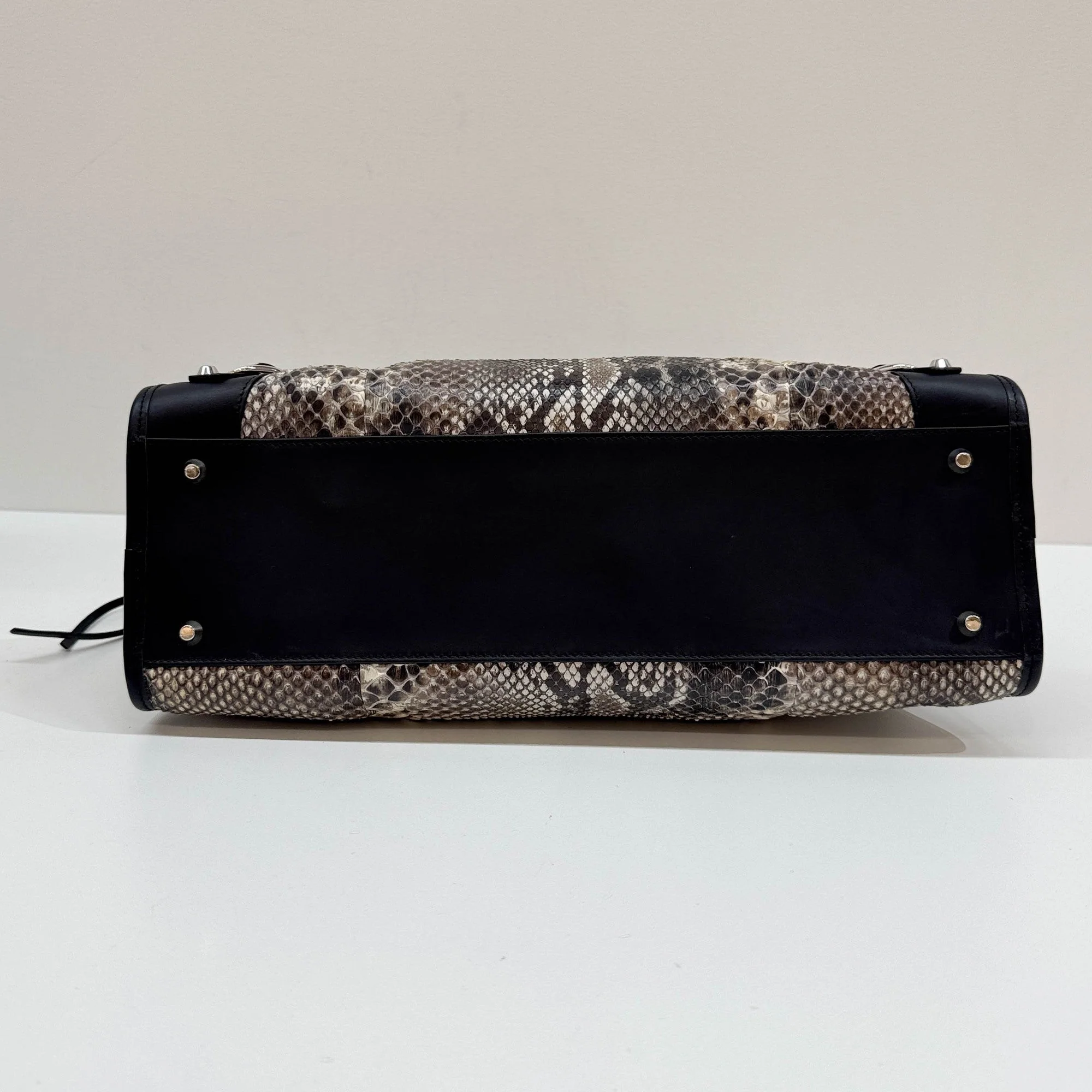 The City Multicolor Python Embossed Leather Two Way Bag - Image 8