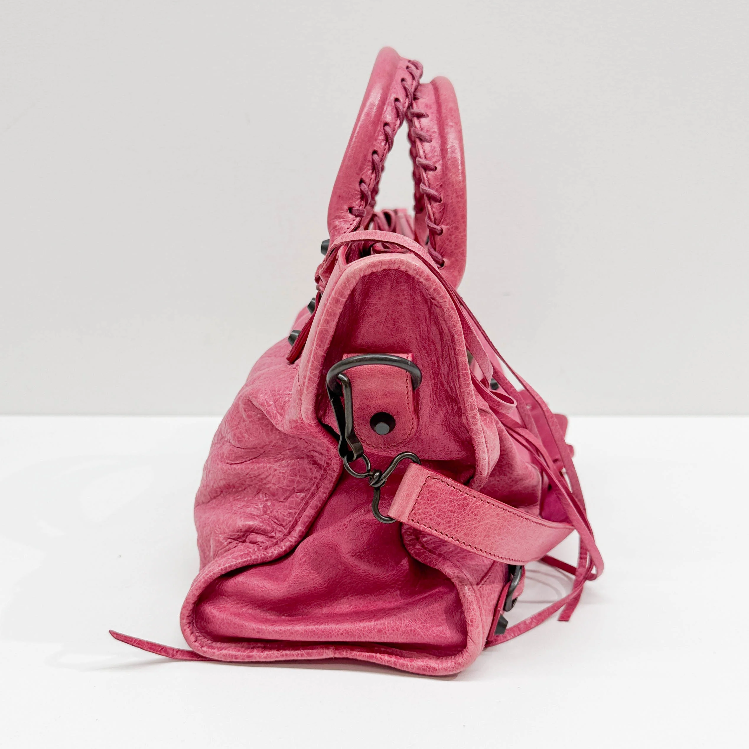 The City Pink Leather Two Way Bag - Image 6