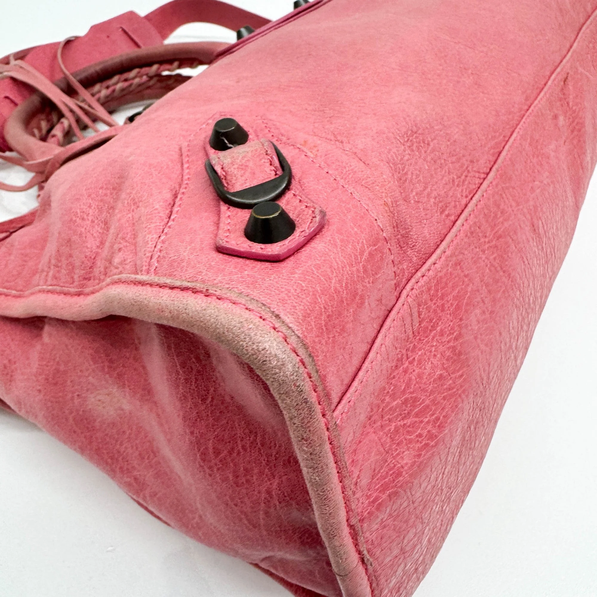The City Pink Leather Two Way Bag - Image 7
