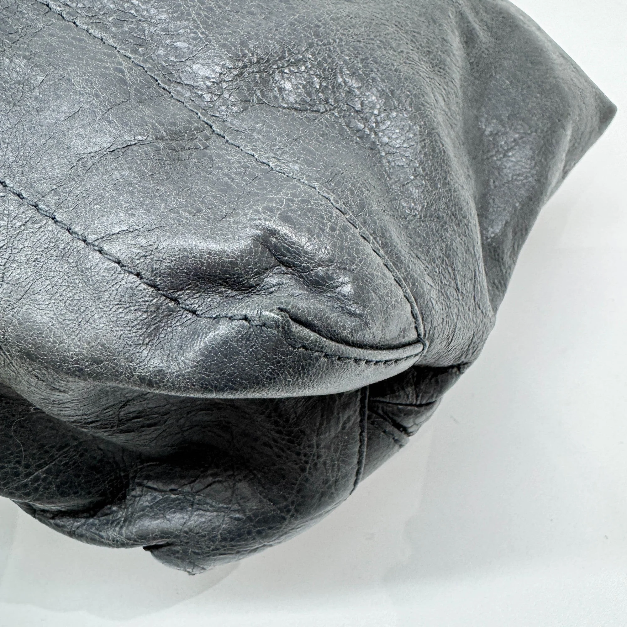 The Day Grey Lambskin Leather Hobo Shoulder Bag - Image 12