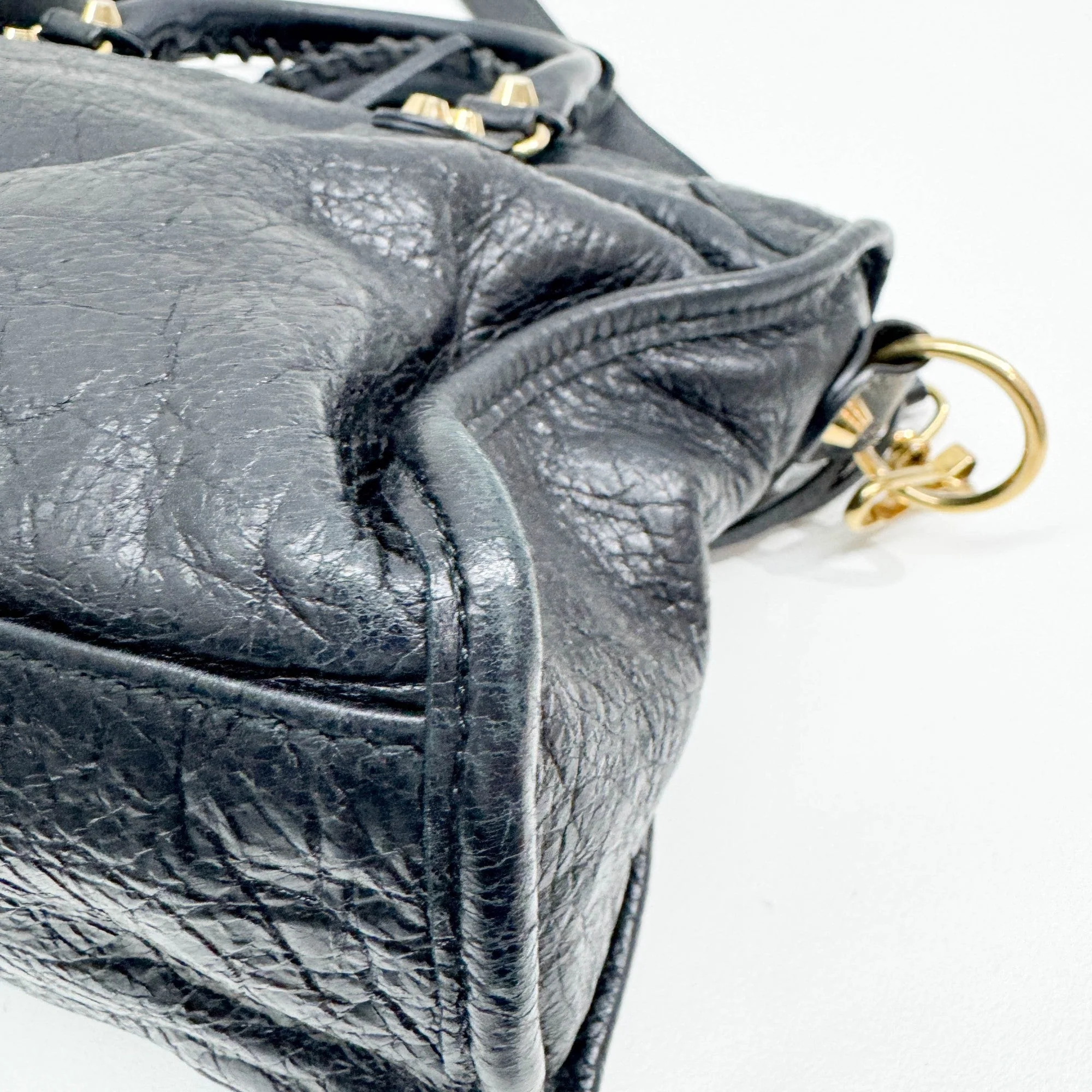 The First Black Leather Two Way Bag - Image 12