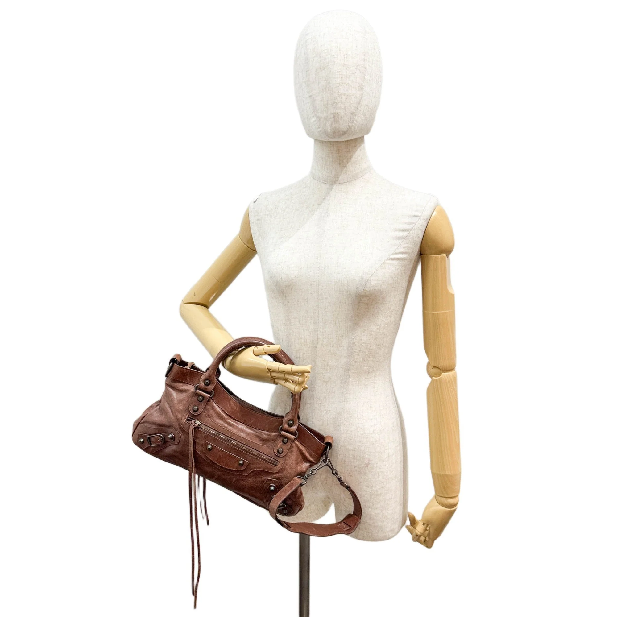 The First Brown Leather Two Way Bag - Image 3