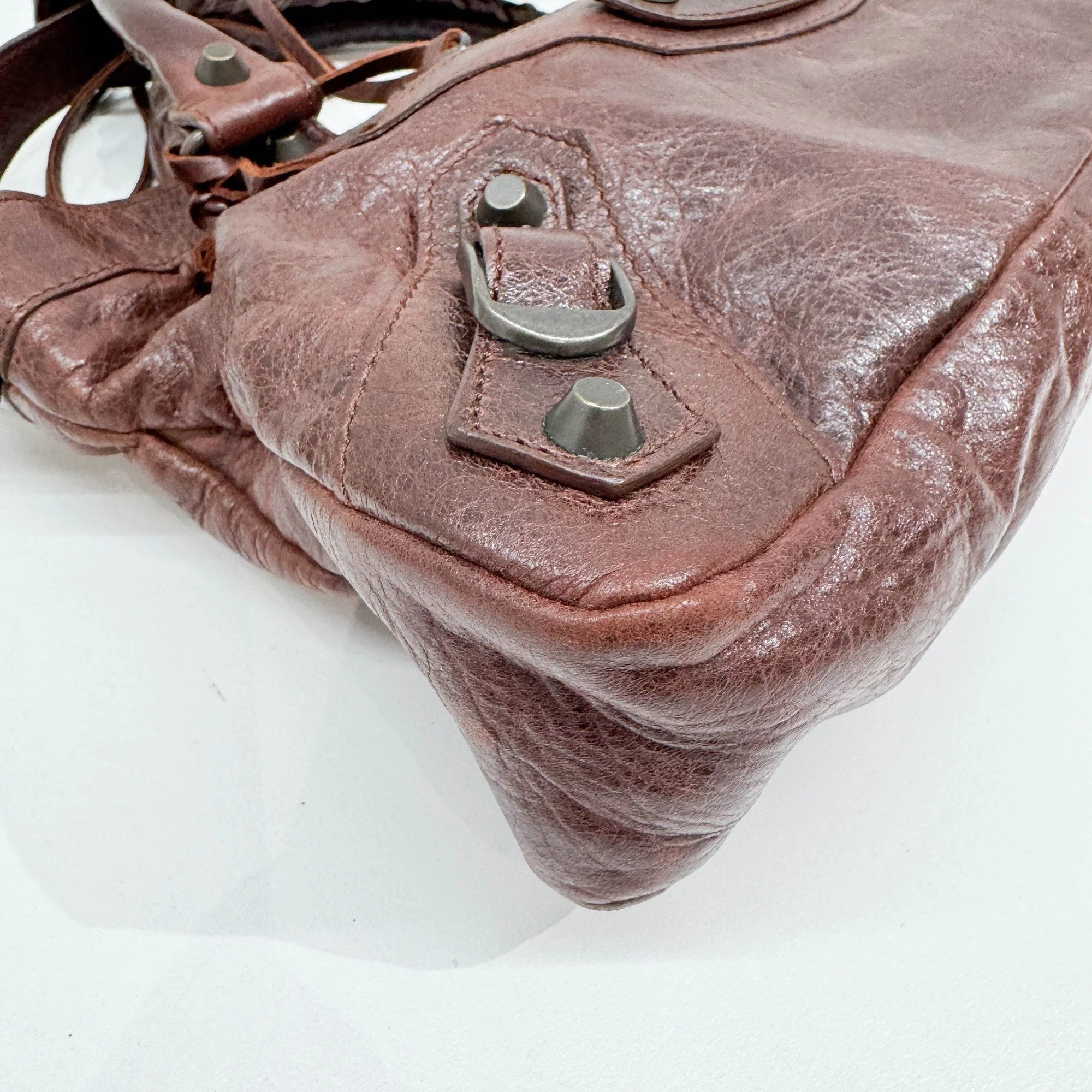 The First Brown Leather Two Way Bag - Image 9